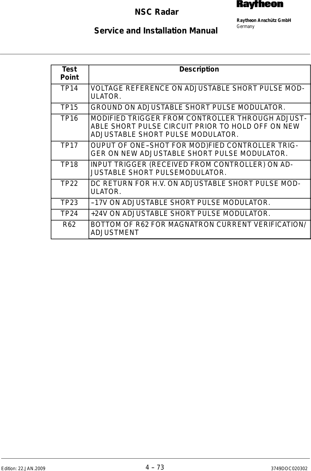 Page 276 of Raytheon Anschuetz High Seas 9RAN-SUR-25U Marine Radar User Manual Titel