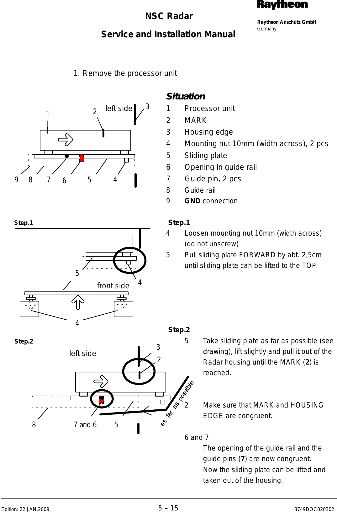 Page 292 of Raytheon Anschuetz High Seas 9RAN-SUR-25U Marine Radar User Manual Titel