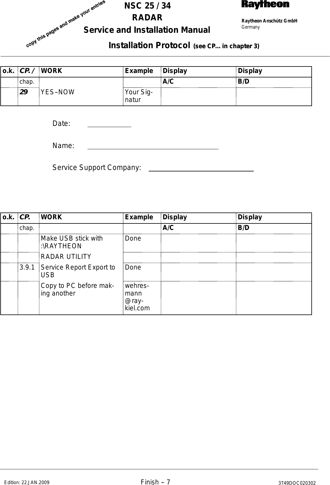 Page 327 of Raytheon Anschuetz High Seas 9RAN-SUR-25U Marine Radar User Manual Titel