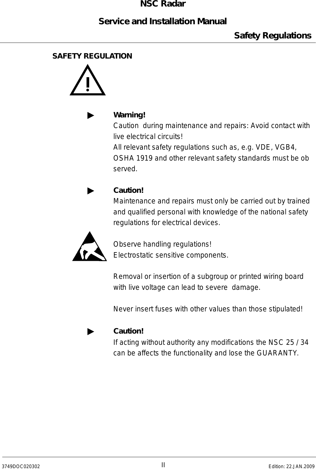 Page 4 of Raytheon Anschuetz High Seas 9RAN-SUR-25U Marine Radar User Manual Titel