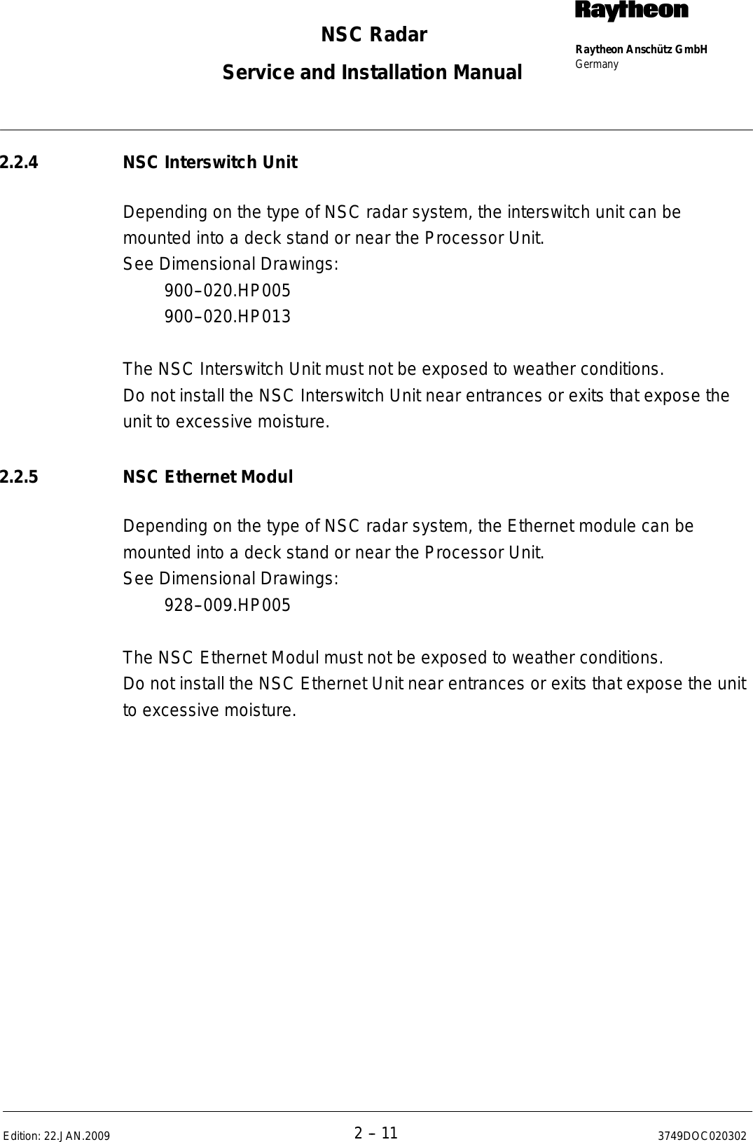 Page 43 of Raytheon Anschuetz High Seas 9RAN-SUR-25U Marine Radar User Manual Titel