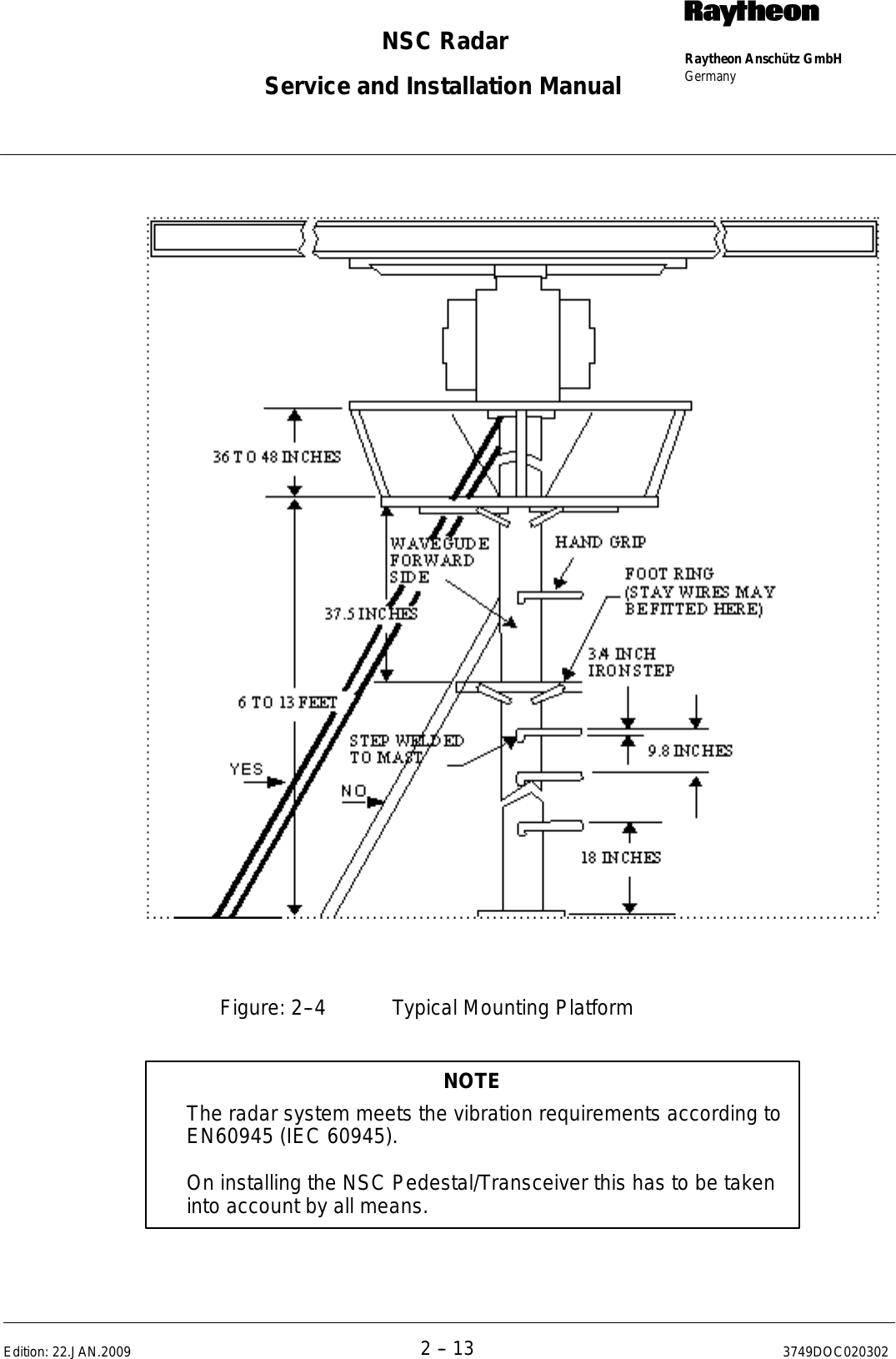 Page 45 of Raytheon Anschuetz High Seas 9RAN-SUR-25U Marine Radar User Manual Titel