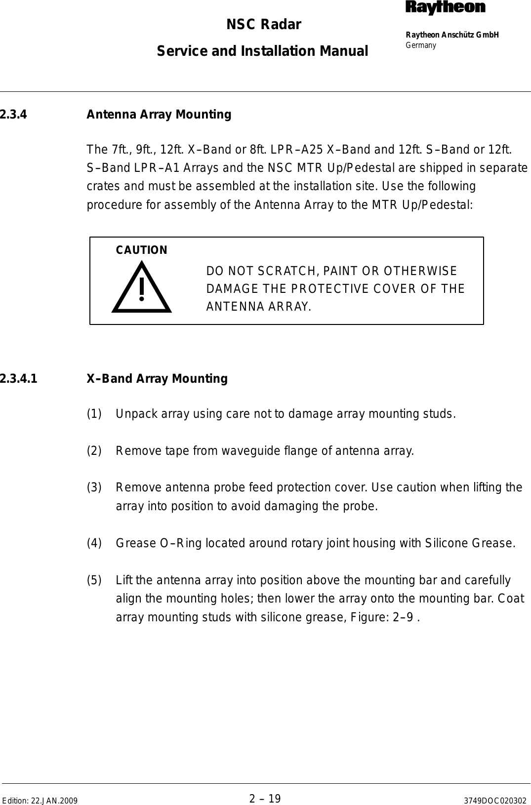 Page 51 of Raytheon Anschuetz High Seas 9RAN-SUR-25U Marine Radar User Manual Titel