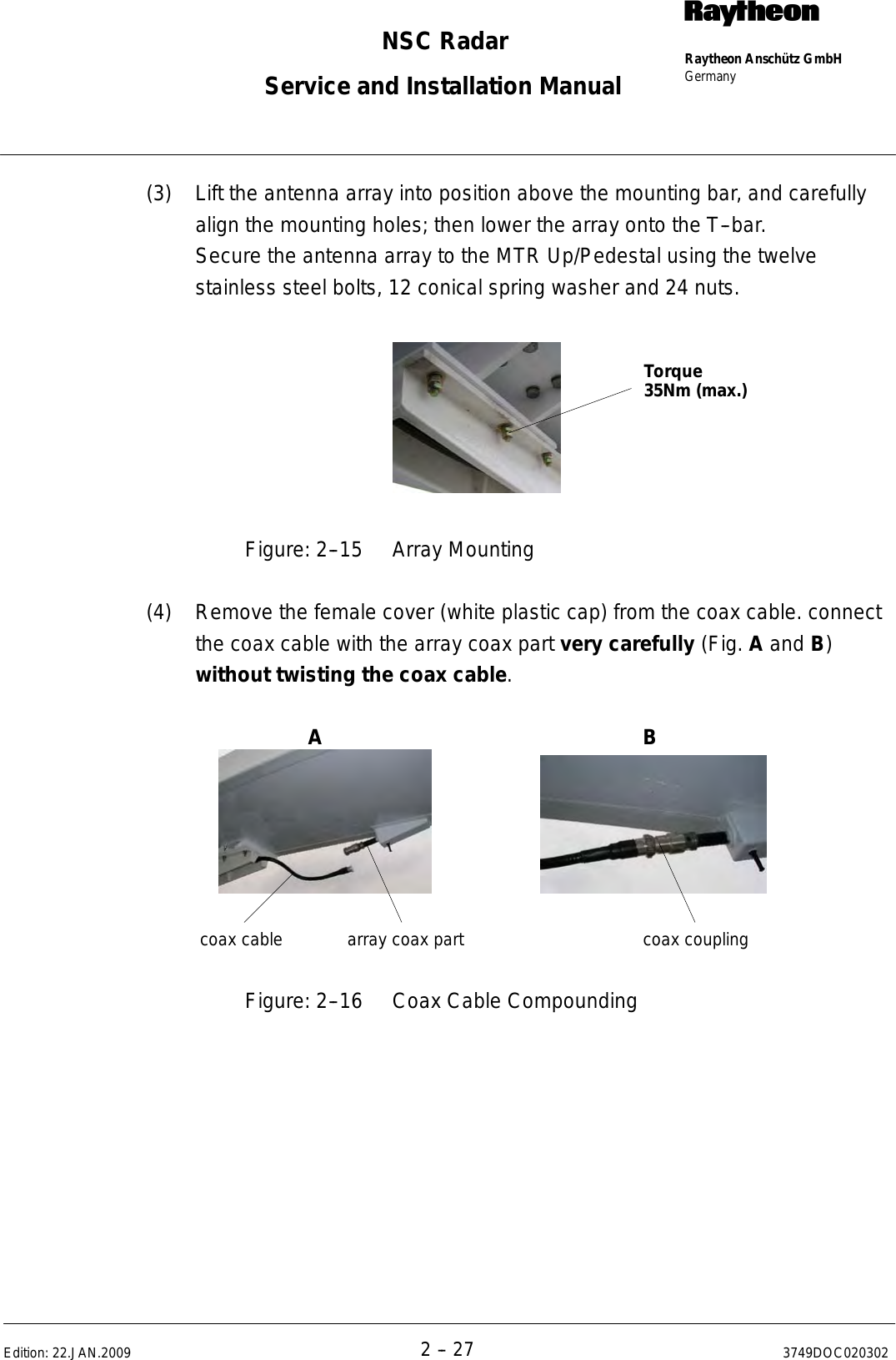 Page 59 of Raytheon Anschuetz High Seas 9RAN-SUR-25U Marine Radar User Manual Titel