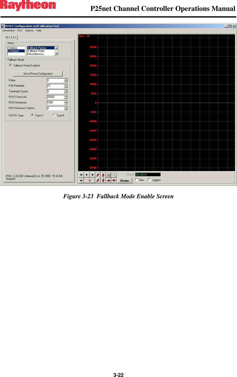                P25net Channel Controller Operations Manual                  3-22   Figure 3-23  Fallback Mode Enable Screen 
