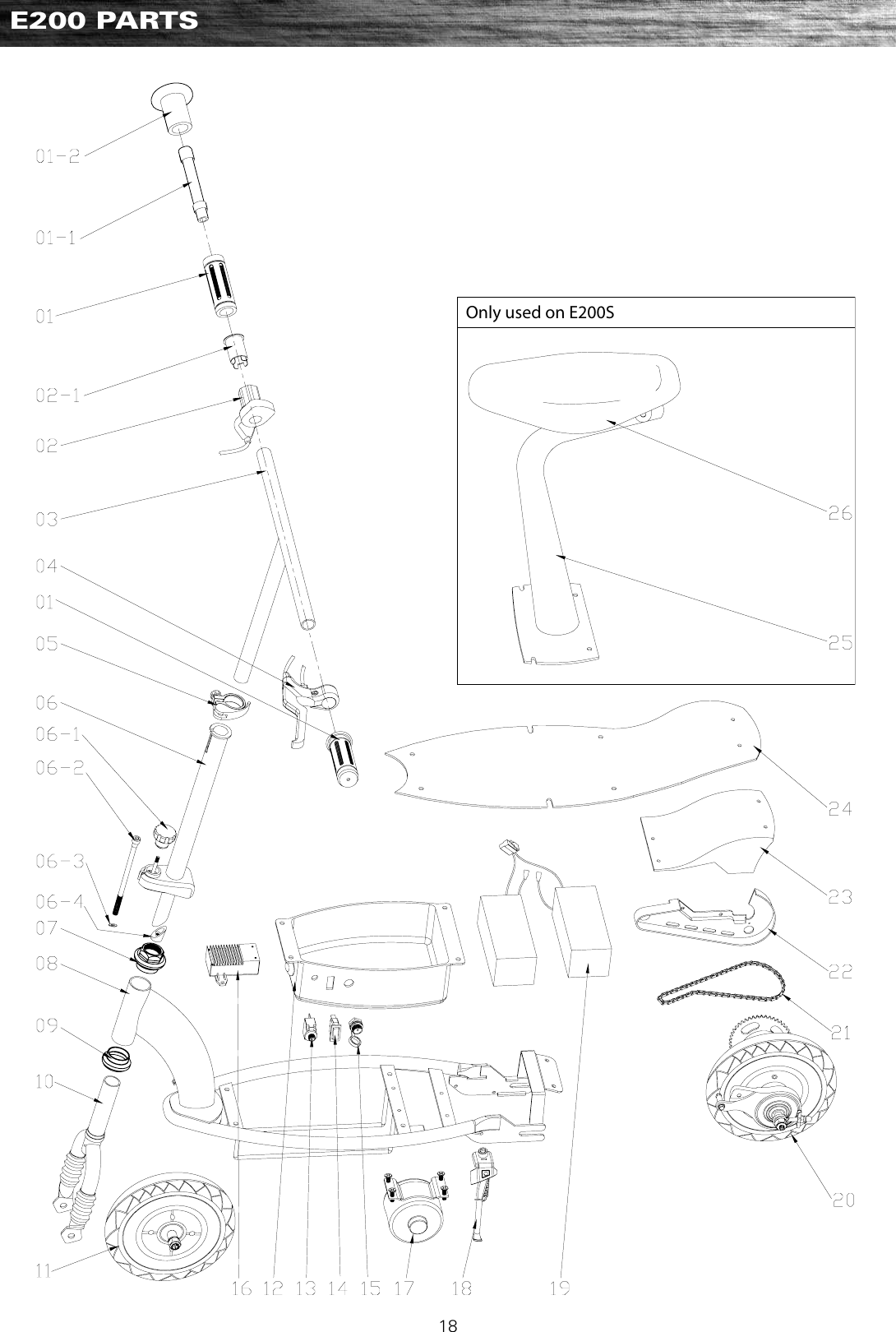 Razor E300 Rear Wheel Assembly Diagram