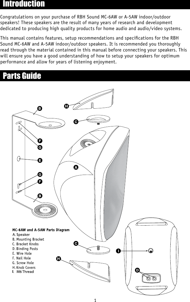 Page 2 of 8 - Rbh-Sound Rbh-Sound-Two-Way-Indoor-Outdoor-A-5Aw-Users-Manual-  Rbh-sound-two-way-indoor-outdoor-a-5aw-users-manual