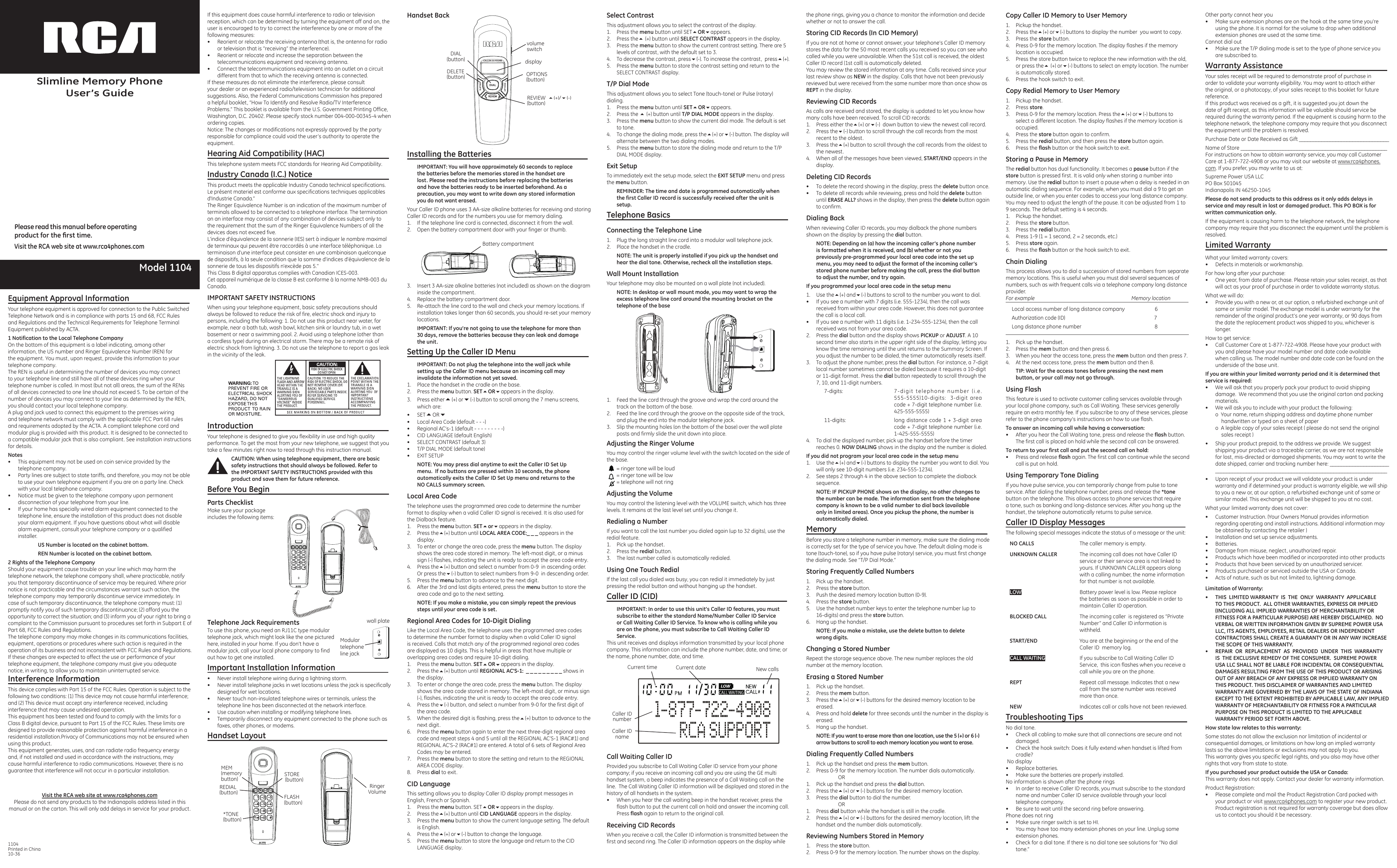 Page 1 of 1 - Rca Rca-1104-1Bkga-Users-Guide-  Rca-1104-1bkga-users-guide