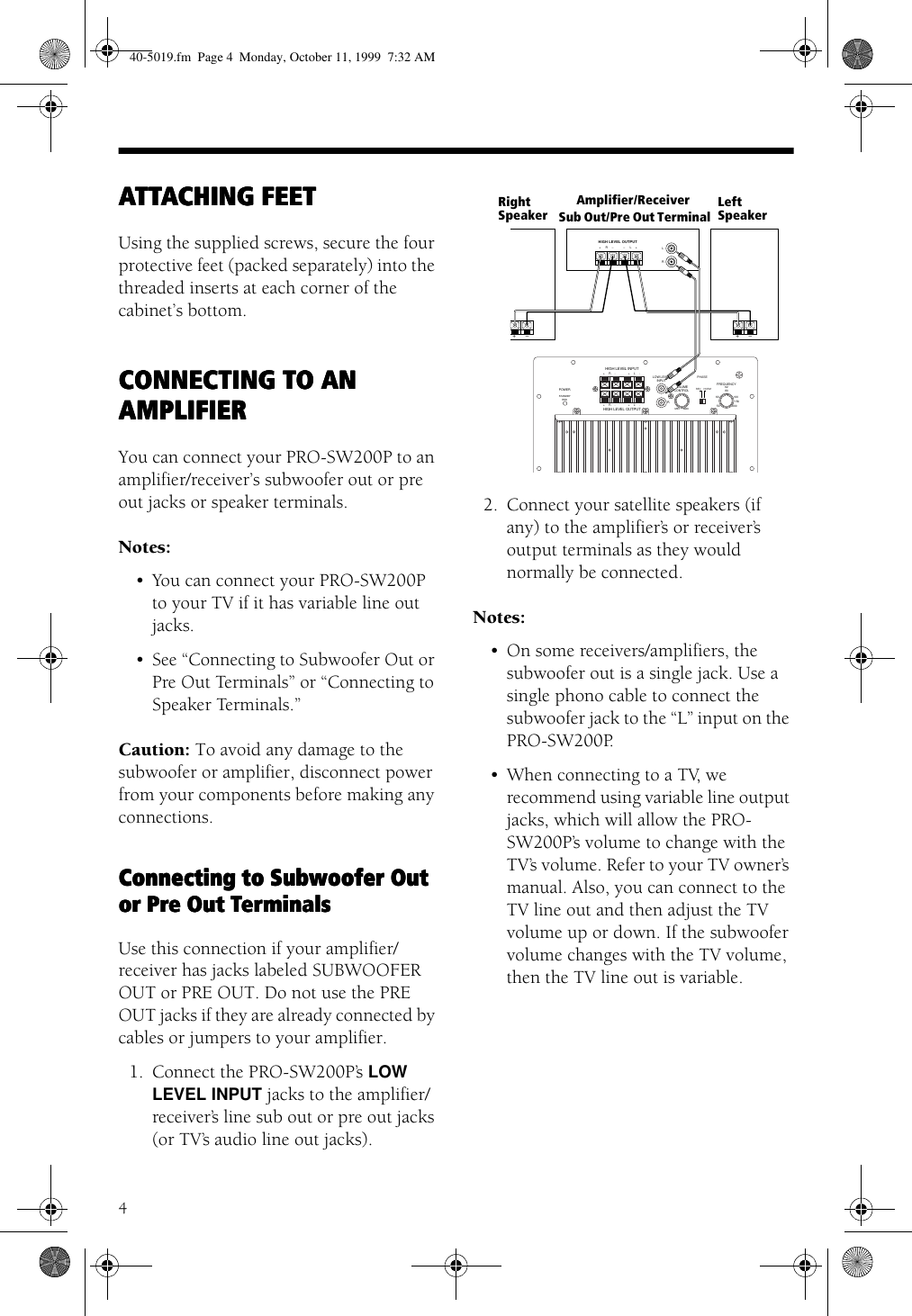 rca pro sw200p subwoofer