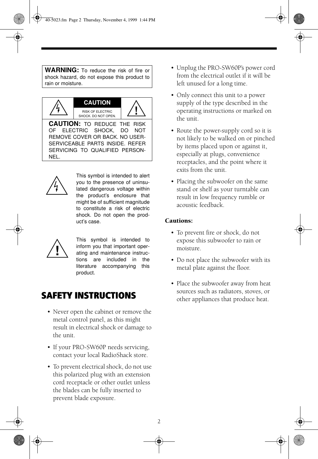 Page 2 of 8 - Rca Rca-40-5023-Users-Manual-  Rca-40-5023-users-manual