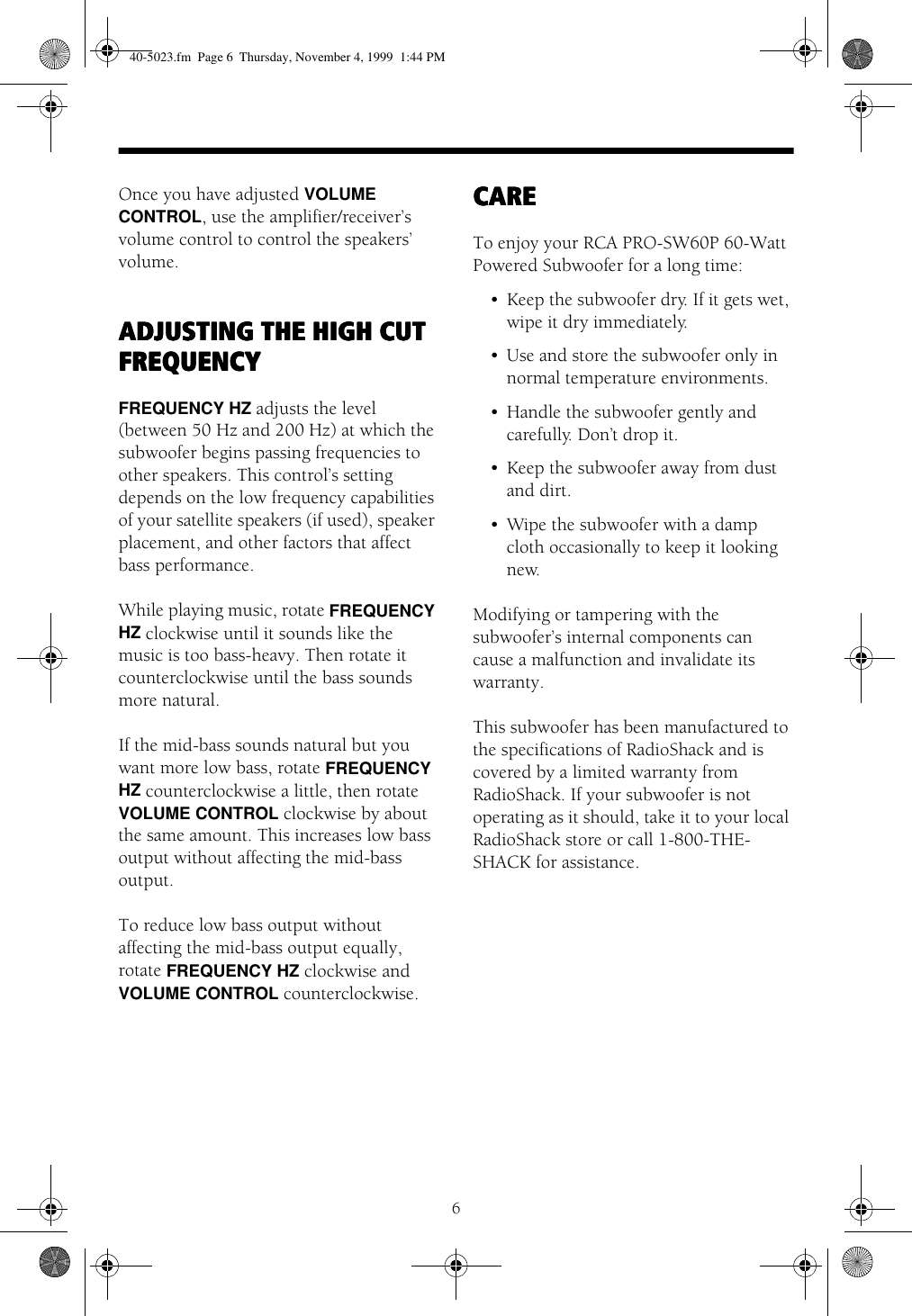 Page 6 of 8 - Rca Rca-40-5023-Users-Manual-  Rca-40-5023-users-manual