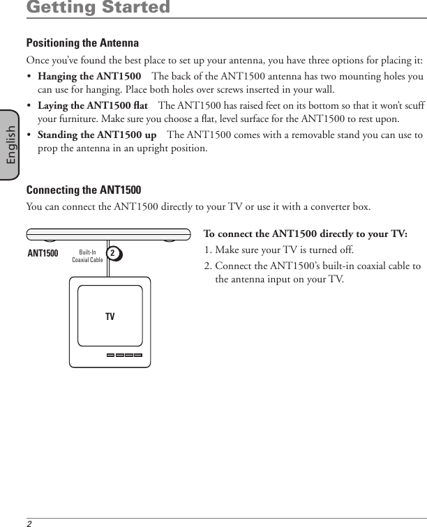 Page 2 of 8 - Rca Rca-Ant1500-Owner-S-Manual