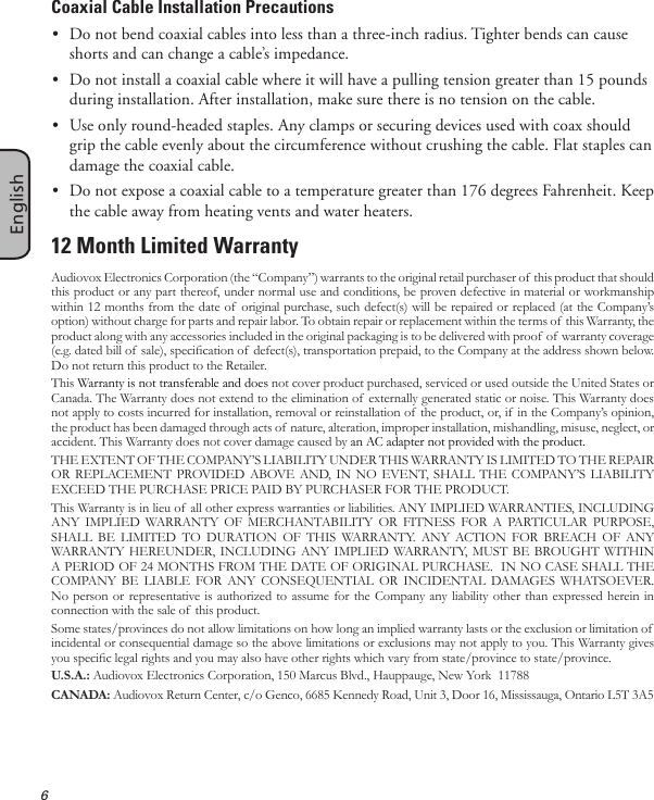 Page 6 of 12 - Rca Rca-Ant1650F-Users-Manual-  Rca-ant1650f-users-manual