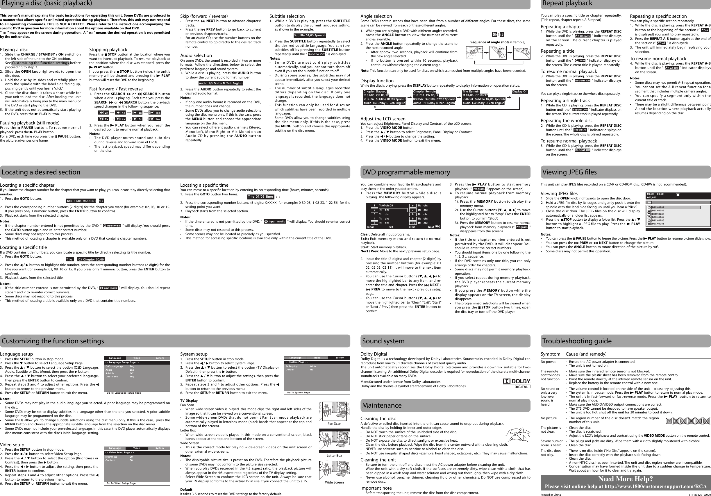 Rca Drc6318E Owner S Manual PVS8382 IB MTK English R