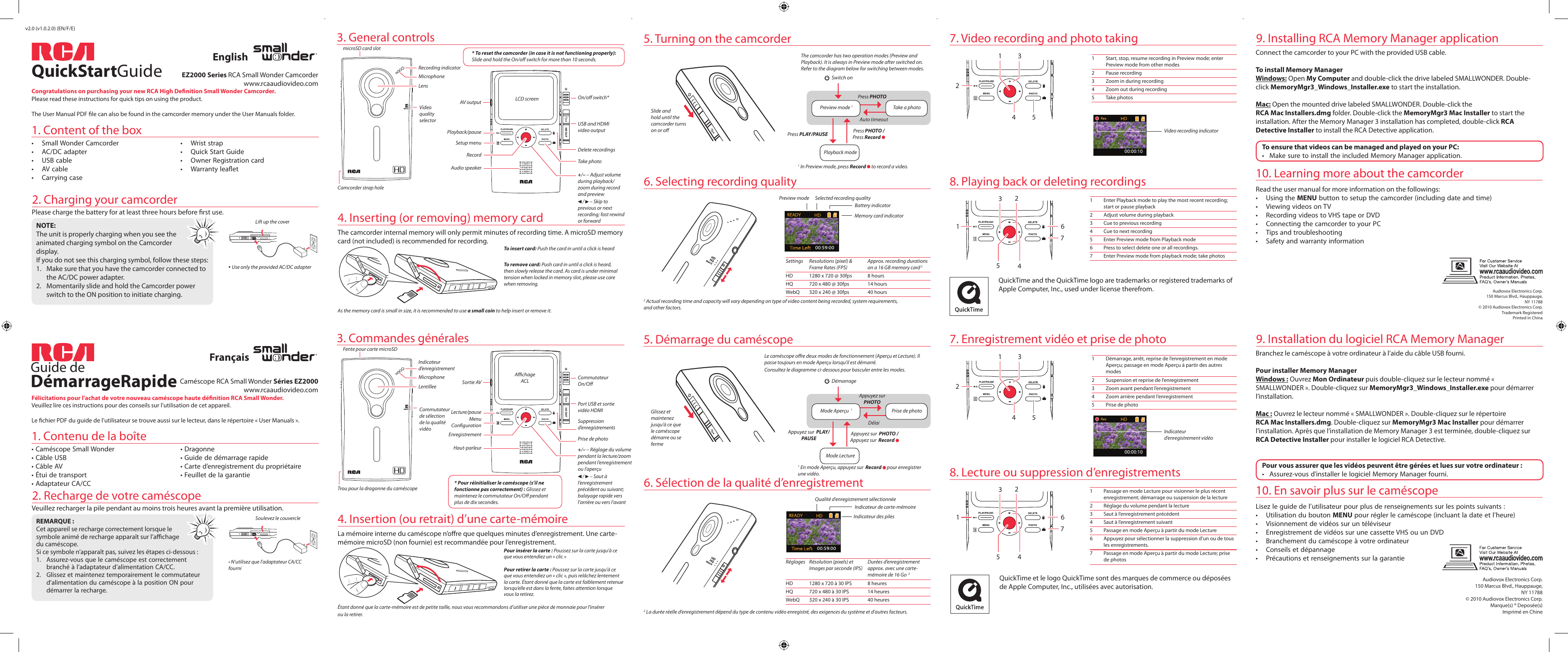 Page 1 of 1 - Rca Rca-Ez2000Bl-Quick-Start-Guide EZ2000_QSG_EN_cF_E