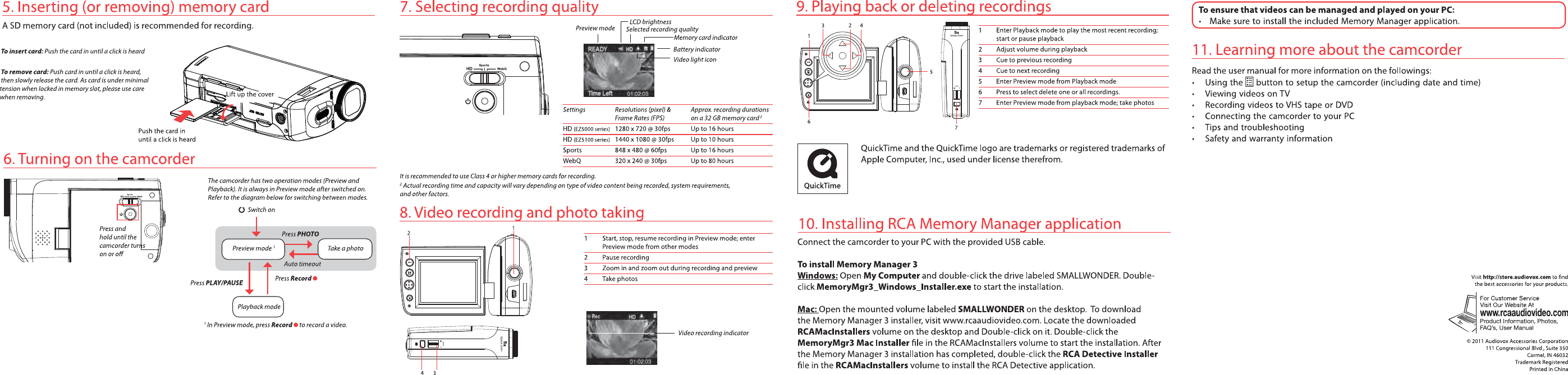 Page 2 of 2 - Rca Rca-Ez5100Rdr-Quick-Start-Guide