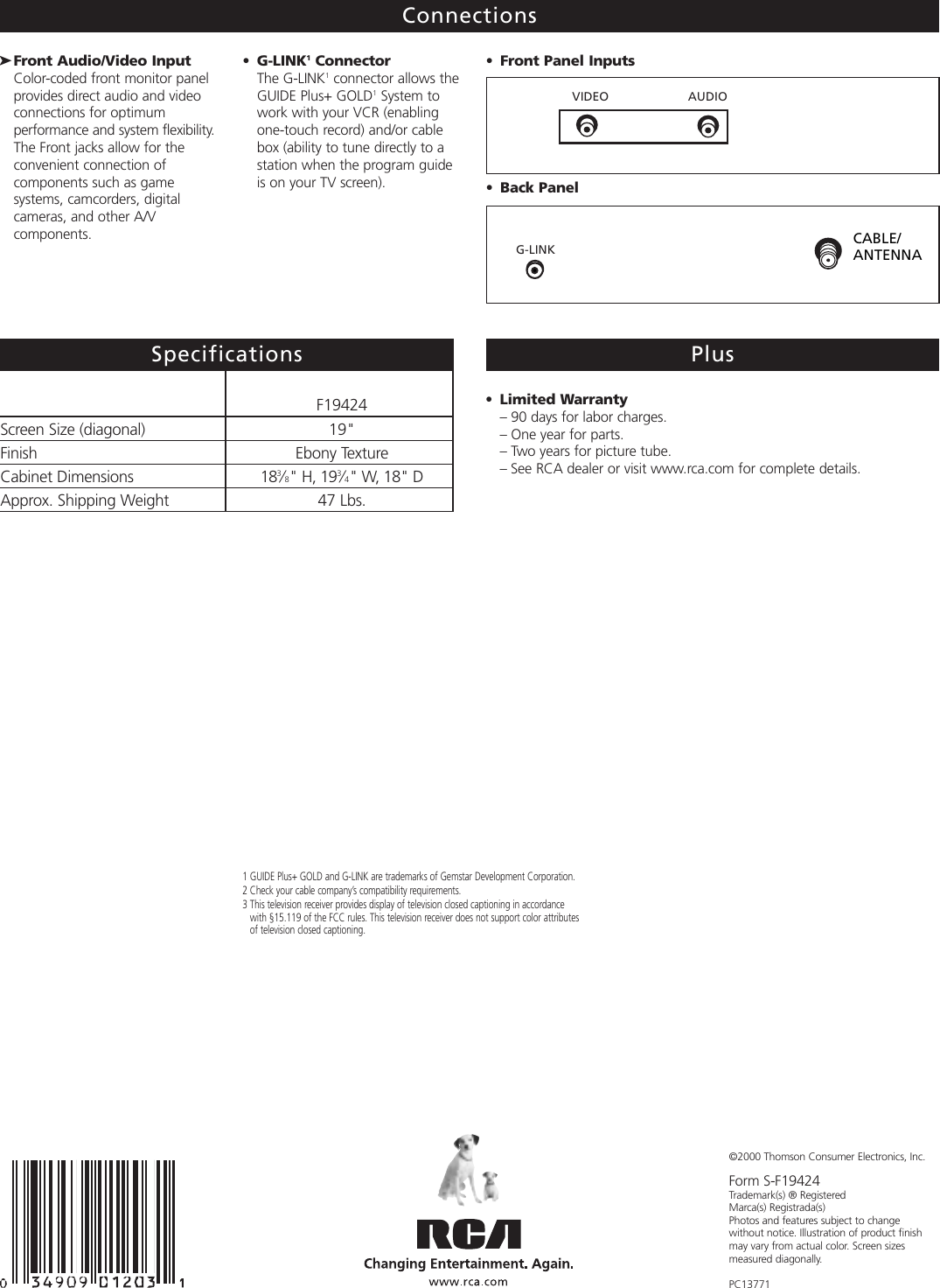 Page 4 of 4 - Rca Rca-F19424-Users-Manual- F19424  Rca-f19424-users-manual