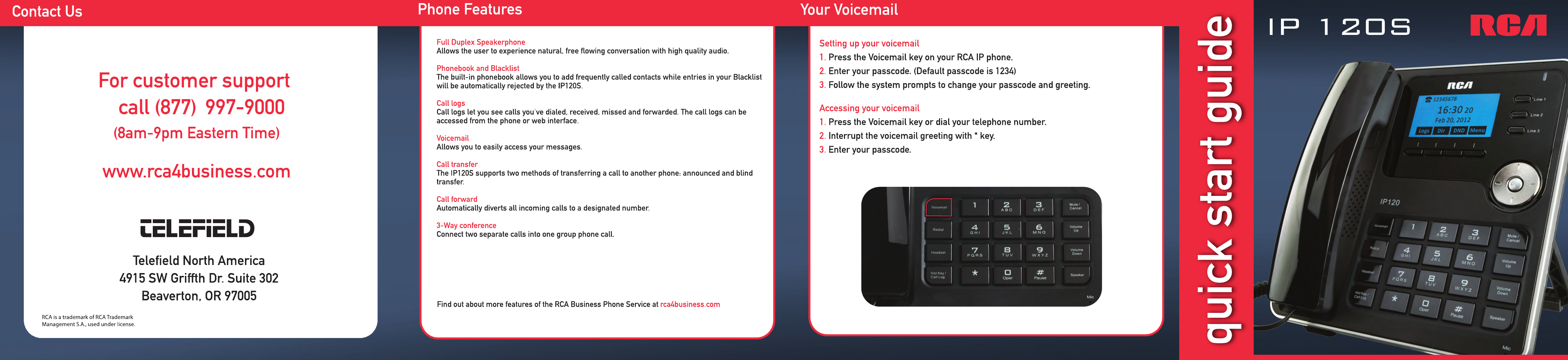 Page 1 of 2 - Rca Rca-Ip120S-Quick-Start-Manual-  Rca-ip120s-quick-start-manual
