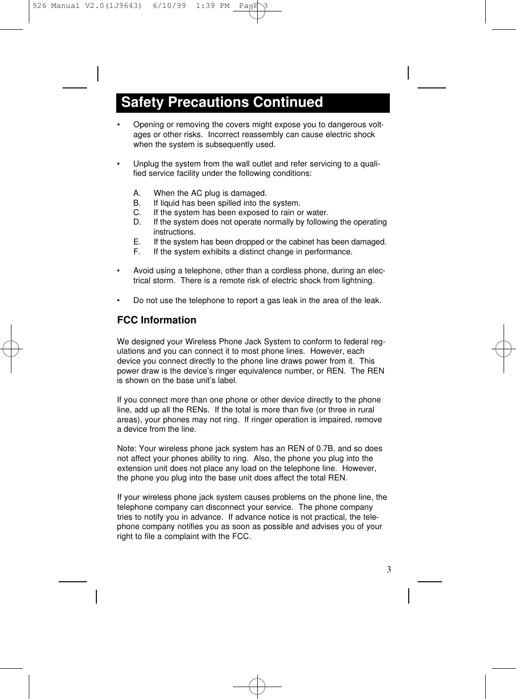 Page 3 of 12 - Rca Rca-Rc926-Users-Manual-  Rca-rc926-users-manual
