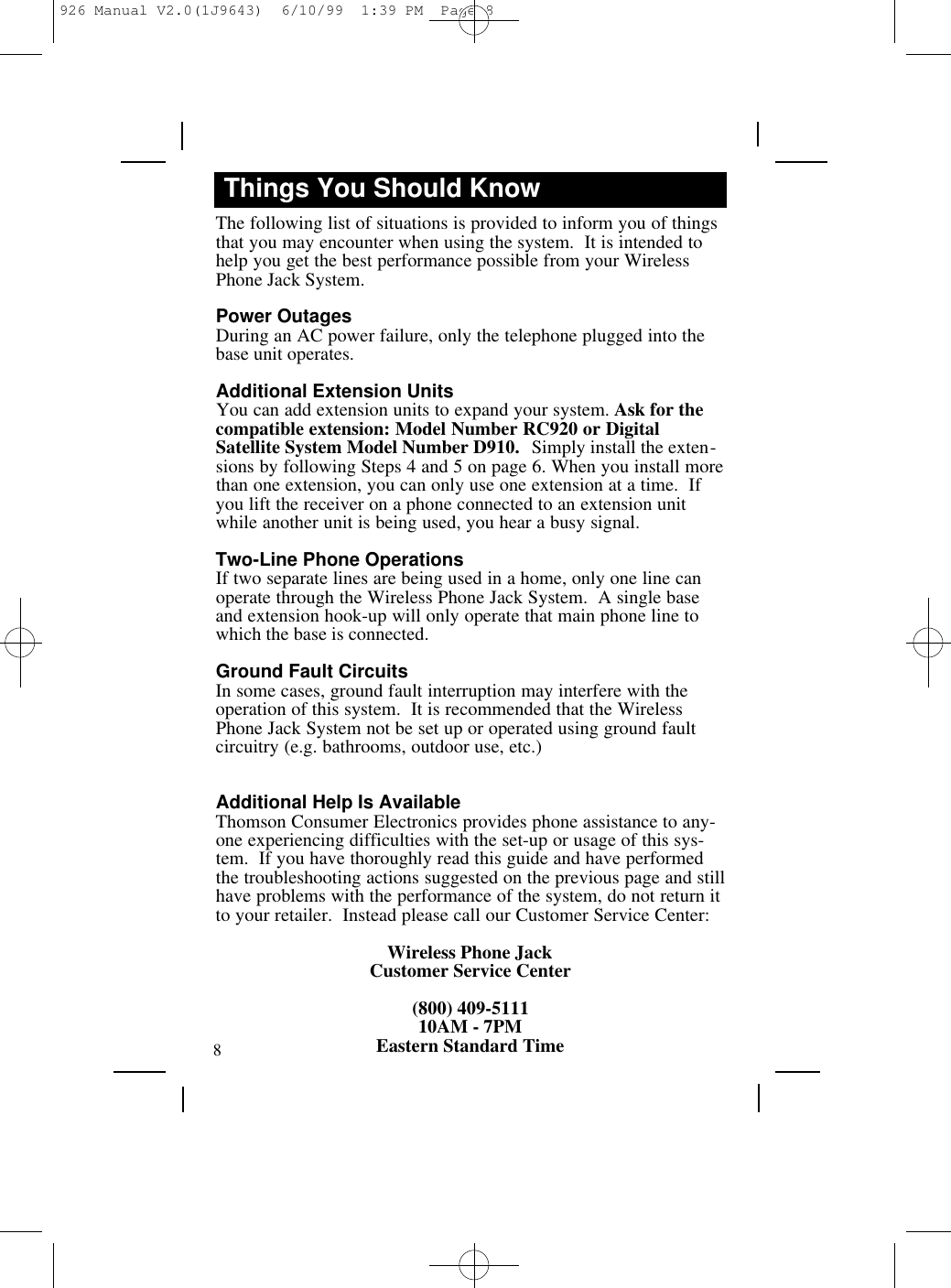 Page 8 of 12 - Rca Rca-Rc926-Users-Manual-  Rca-rc926-users-manual