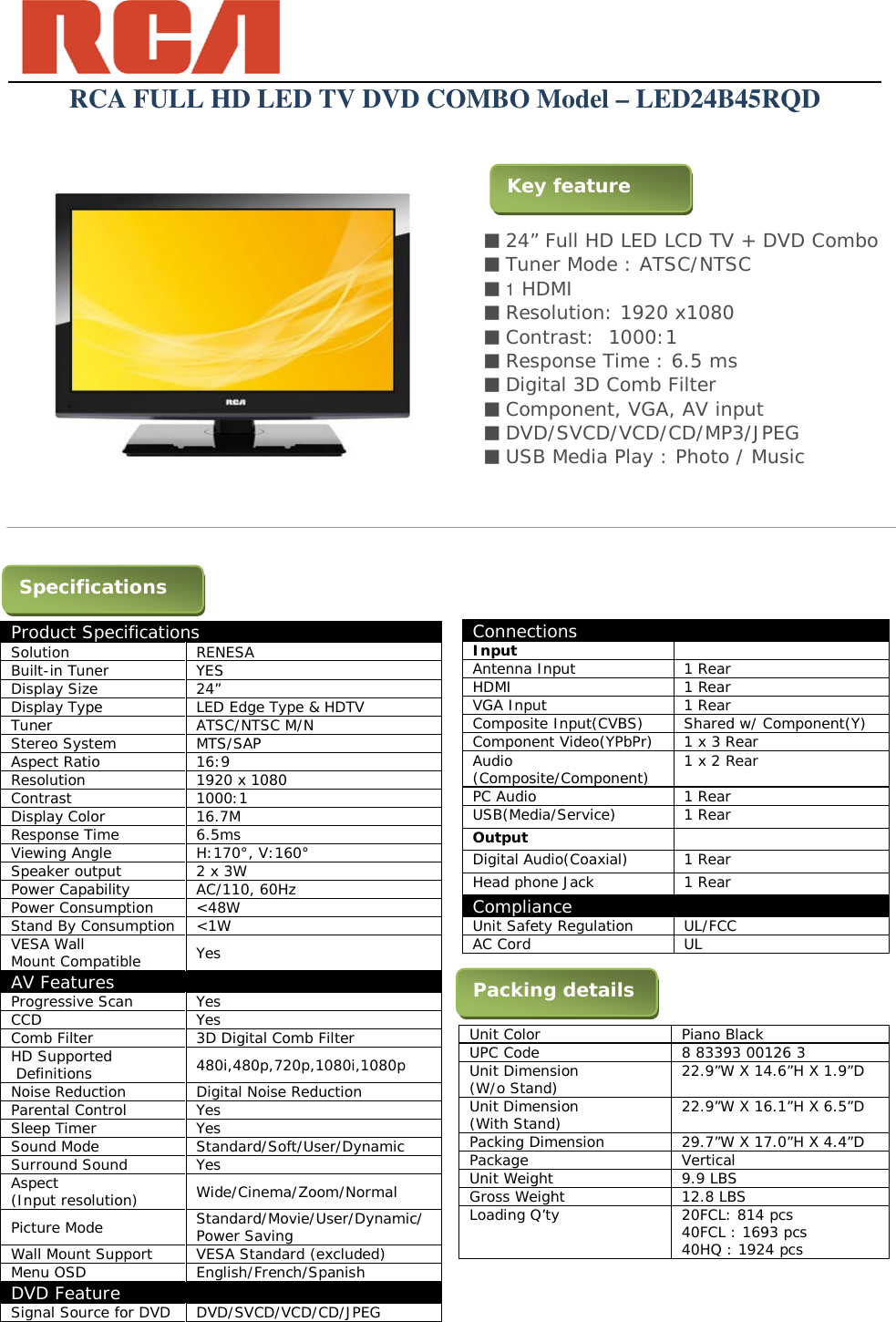 Page 2 of 2 - Rca Rca-Rca-Tv-Dvd-Combo-Led24B45Rqd-Users-Manual- ONCORP  Rca-rca-tv-dvd-combo-led24b45rqd-users-manual