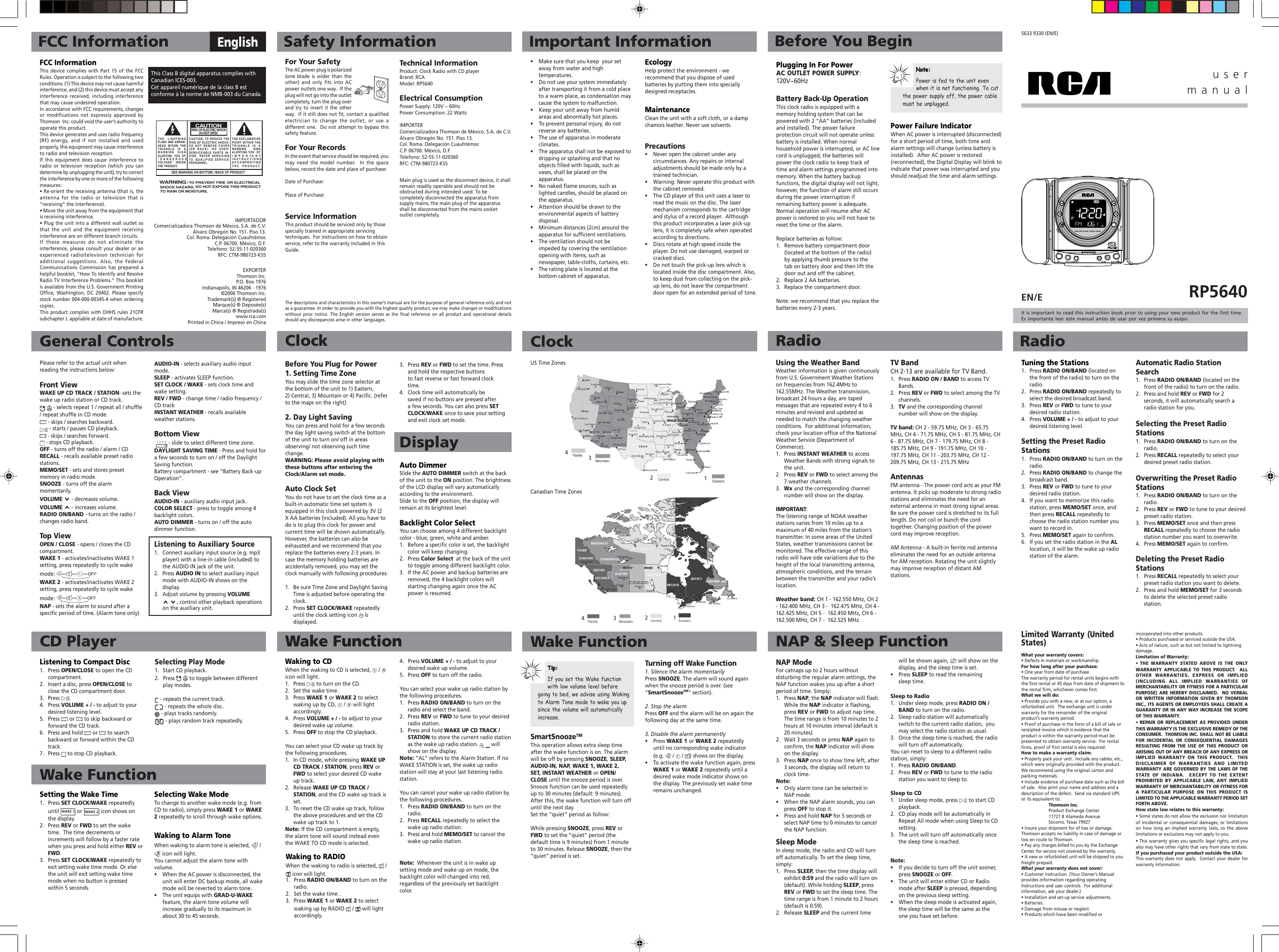 Page 1 of 1 - Rca Rca-Rp5640-Users-Manual- RP5640_EN(US)  Rca-rp5640-users-manual