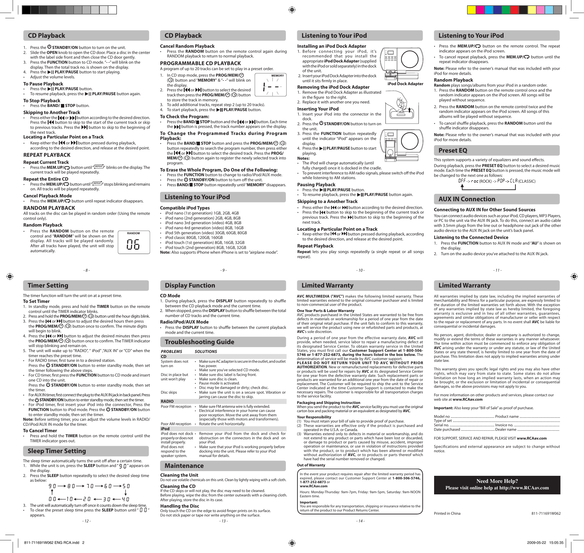 Page 2 of 2 - Rca Rca-Rs27116I-Owner-S-Manual