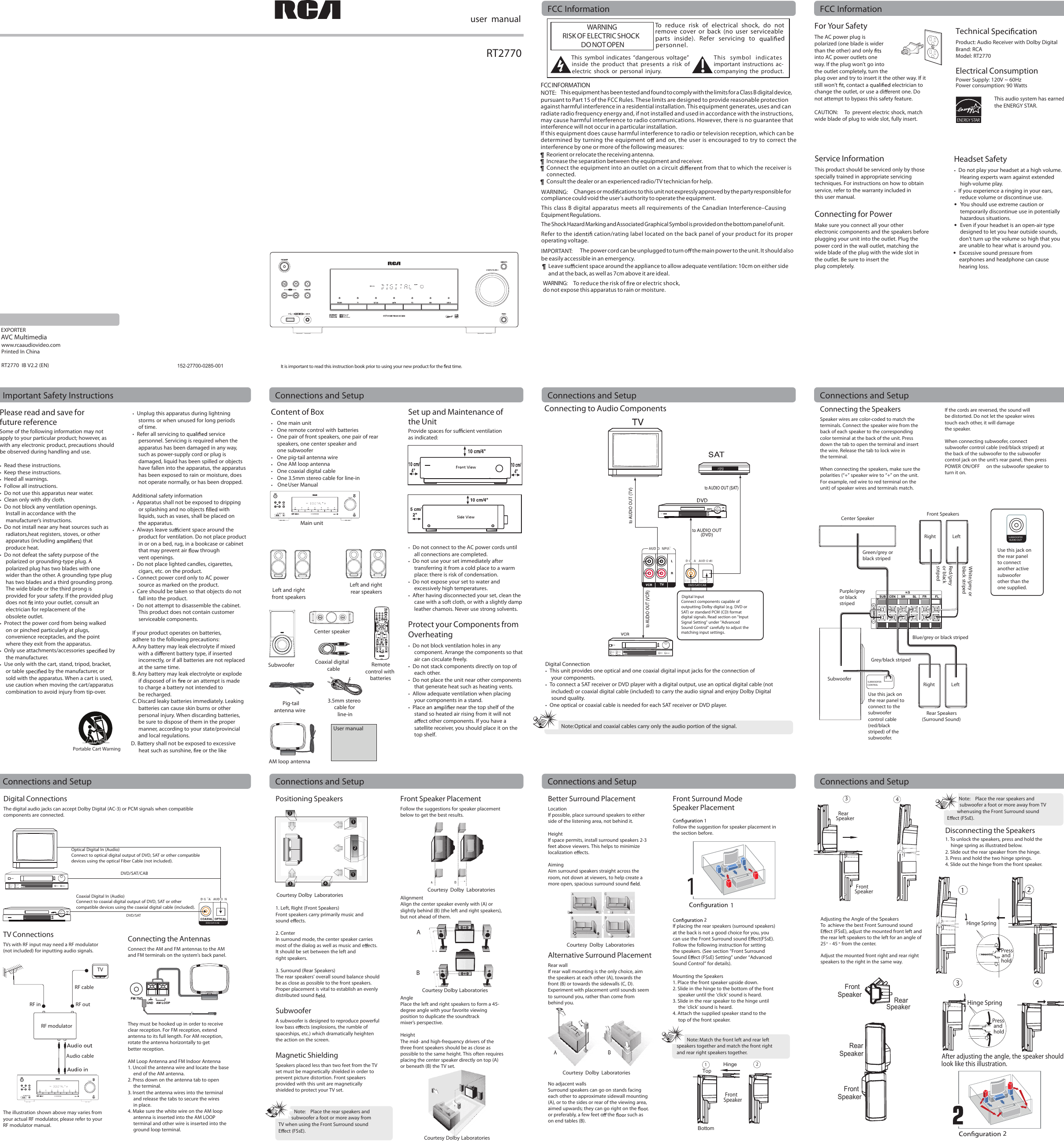 Page 1 of 2 - Rca Rca-Rt2770-Owner-S-Manual RT2770 IB EN