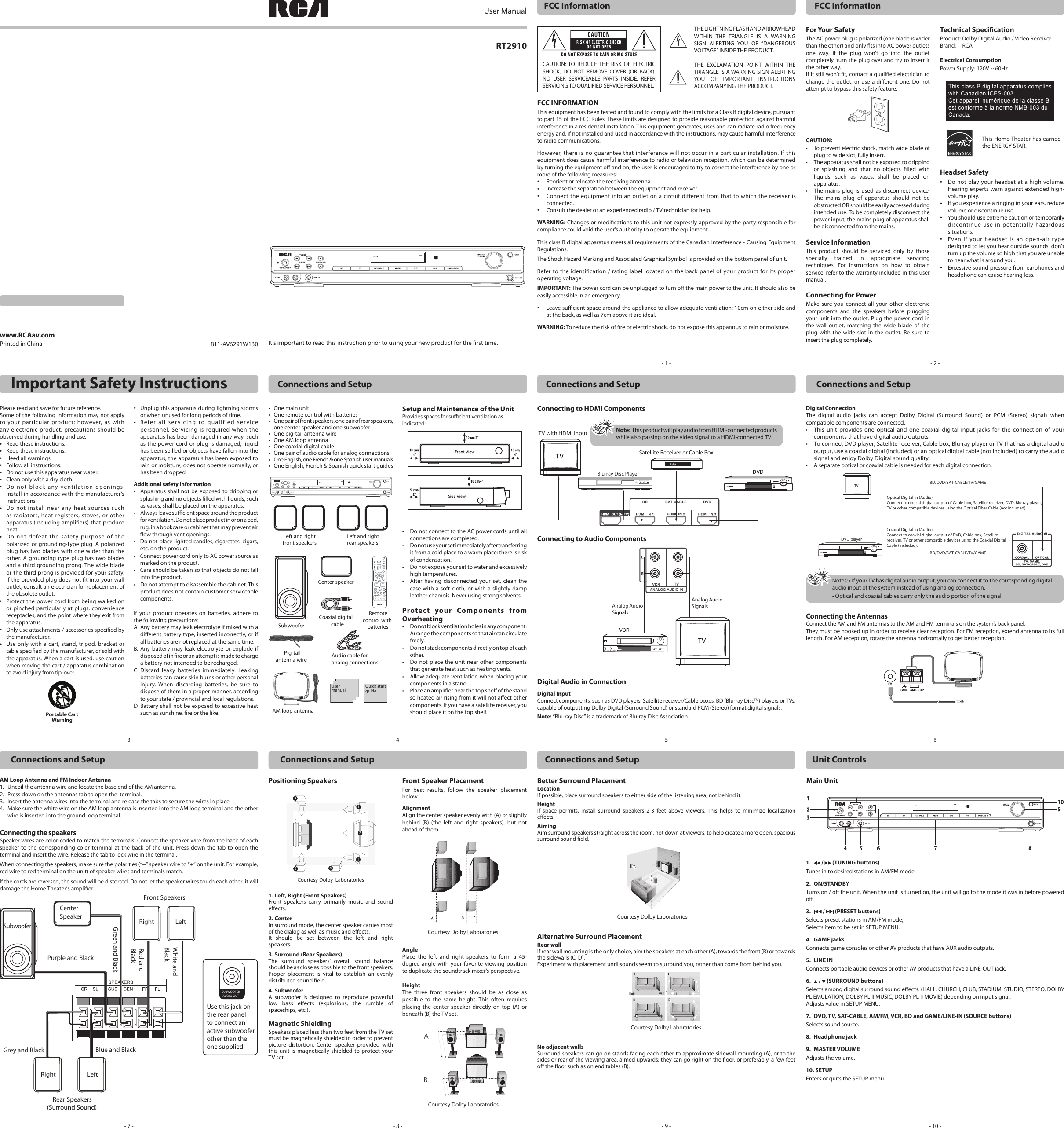 Rca Rt2910 Owner S Manual