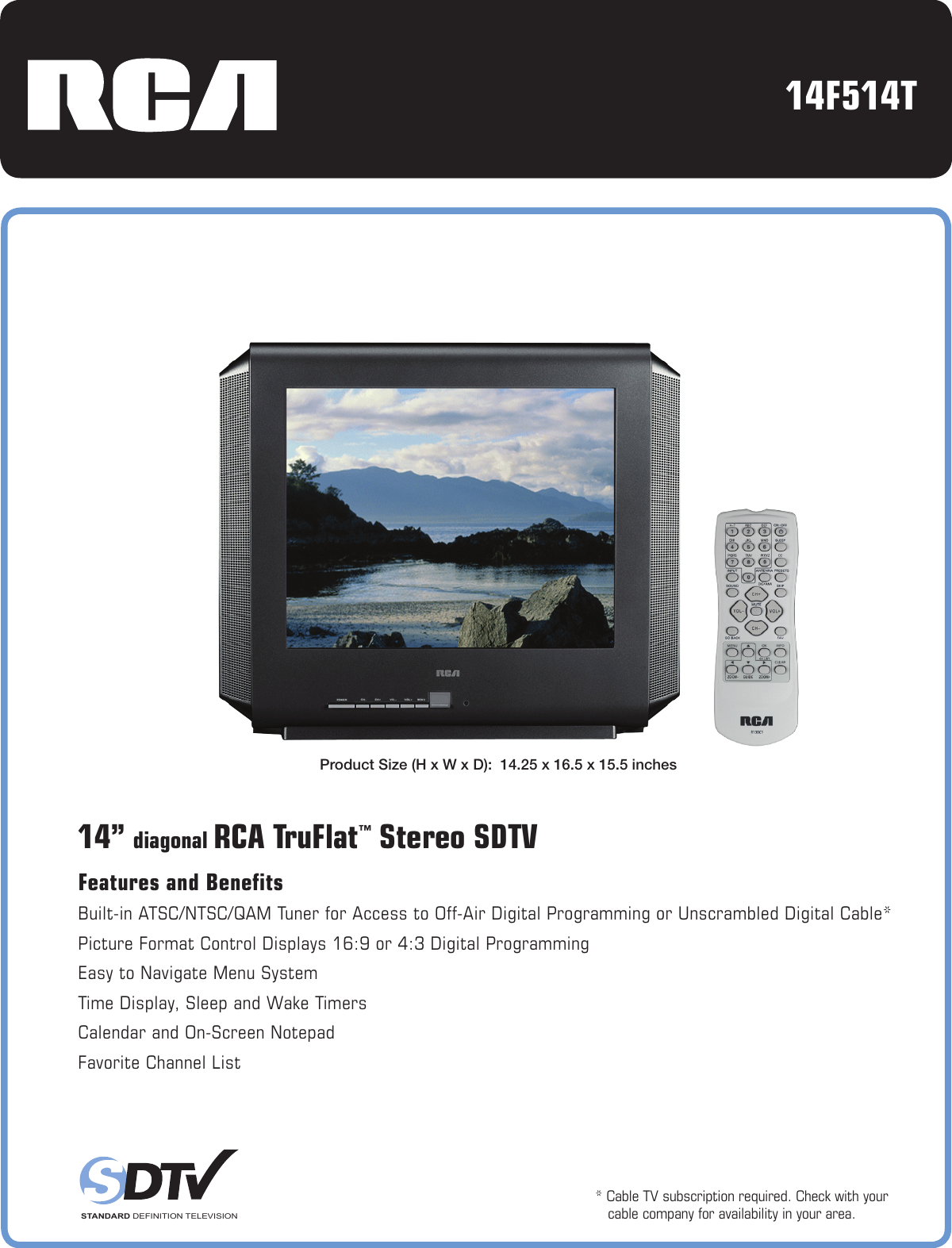 Page 1 of 2 - Rca Rca-Truflat-14F514T-Users-Manual-  Rca-truflat-14f514t-users-manual