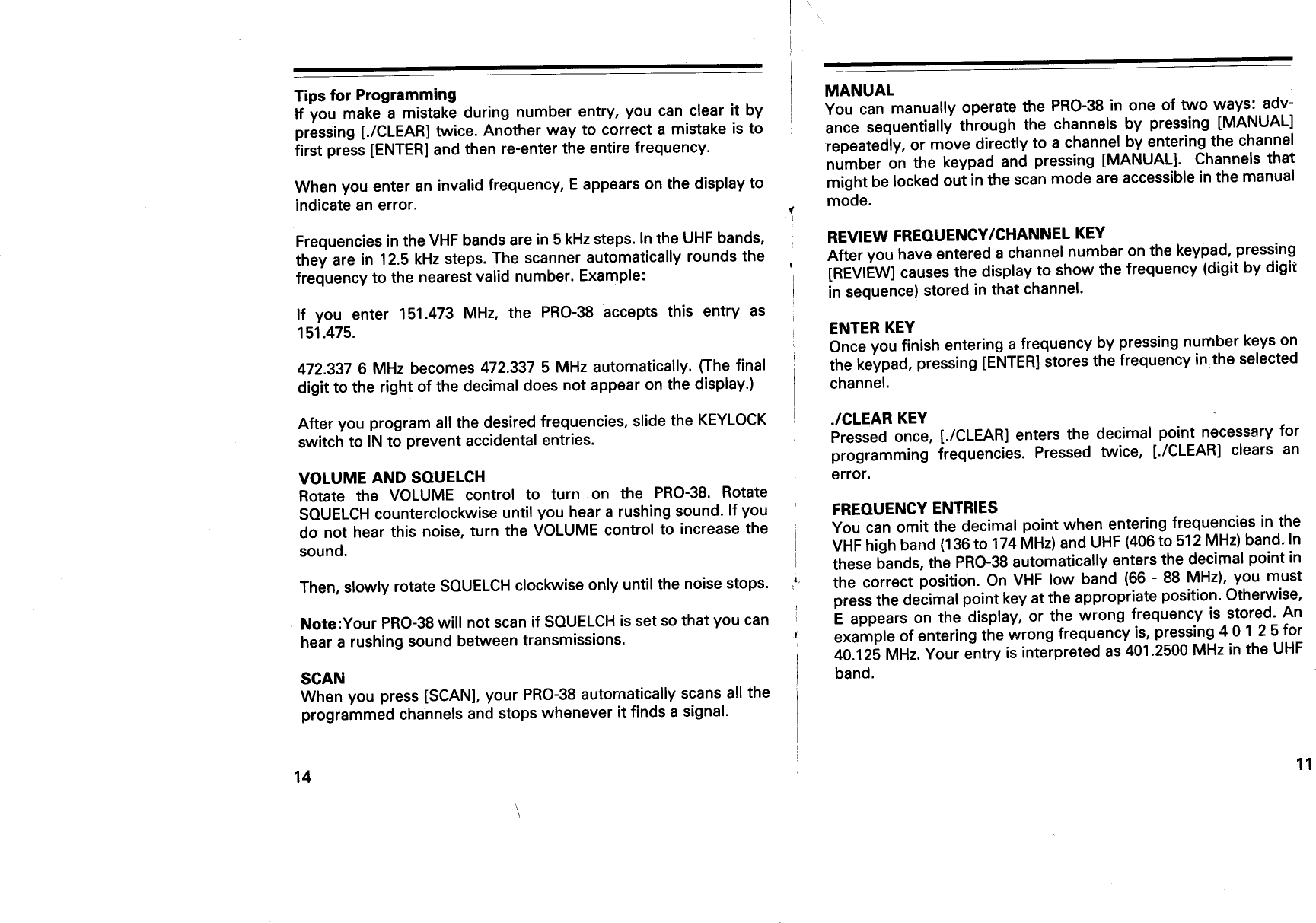 Page 11 of 12 - Realistic Realistic-Satellite-Radio-Pro-38-Users-Manual-  Realistic-satellite-radio-pro-38-users-manual