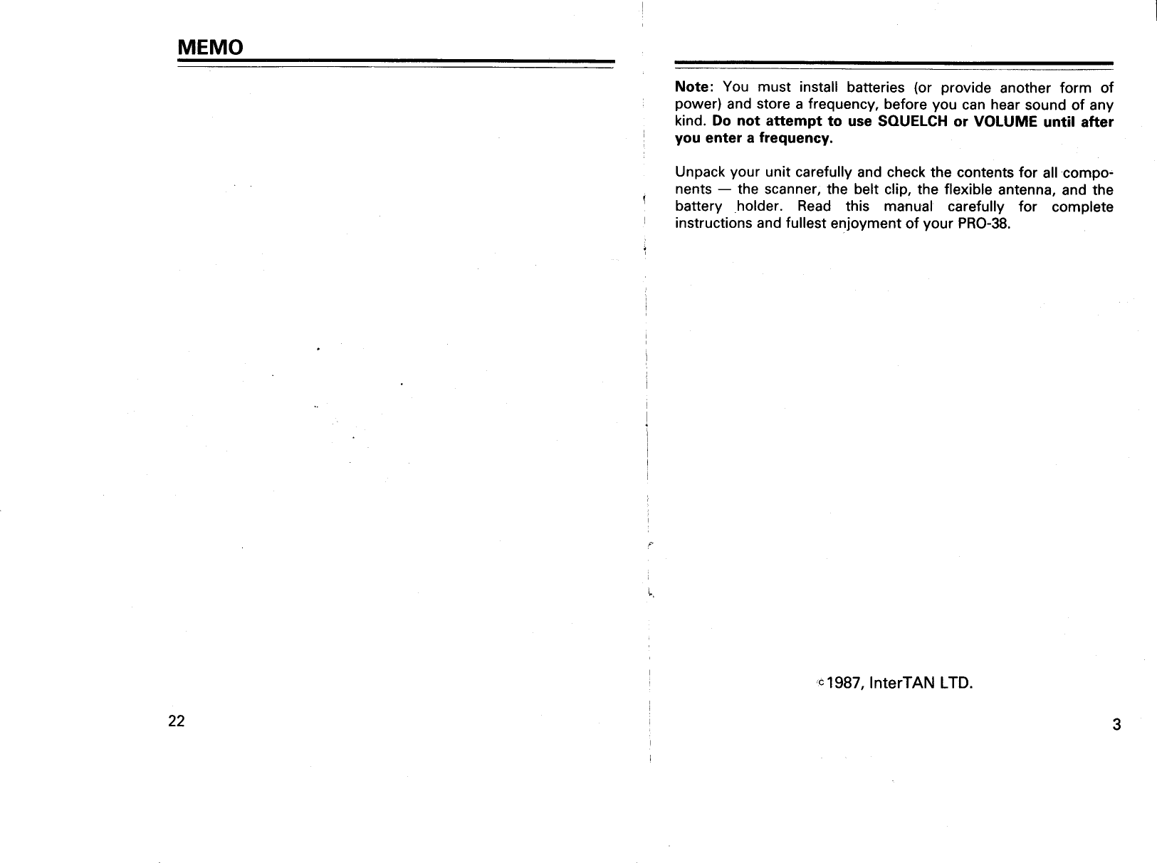 Page 3 of 12 - Realistic Realistic-Satellite-Radio-Pro-38-Users-Manual-  Realistic-satellite-radio-pro-38-users-manual