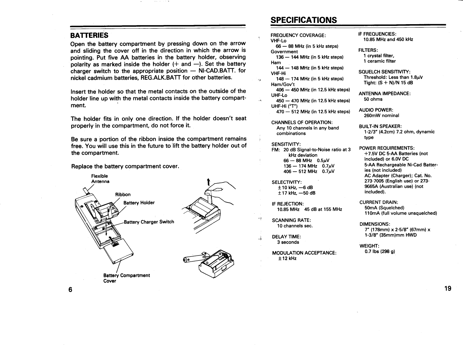 Page 6 of 12 - Realistic Realistic-Satellite-Radio-Pro-38-Users-Manual-  Realistic-satellite-radio-pro-38-users-manual