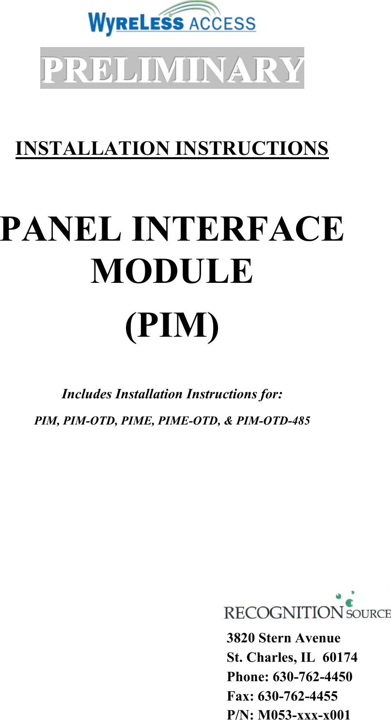 Recognition Source DCMI2001 Access Control Panel Interface Module User ...