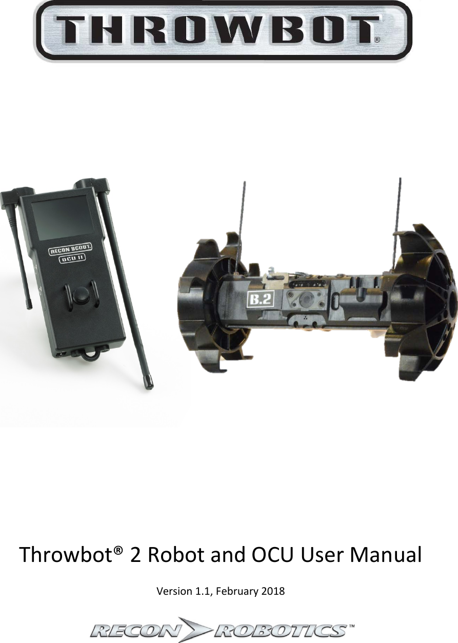 Page 1 of ReconRobotics RSK2018-01 Throwbot 2 User Manual Rev 1 1