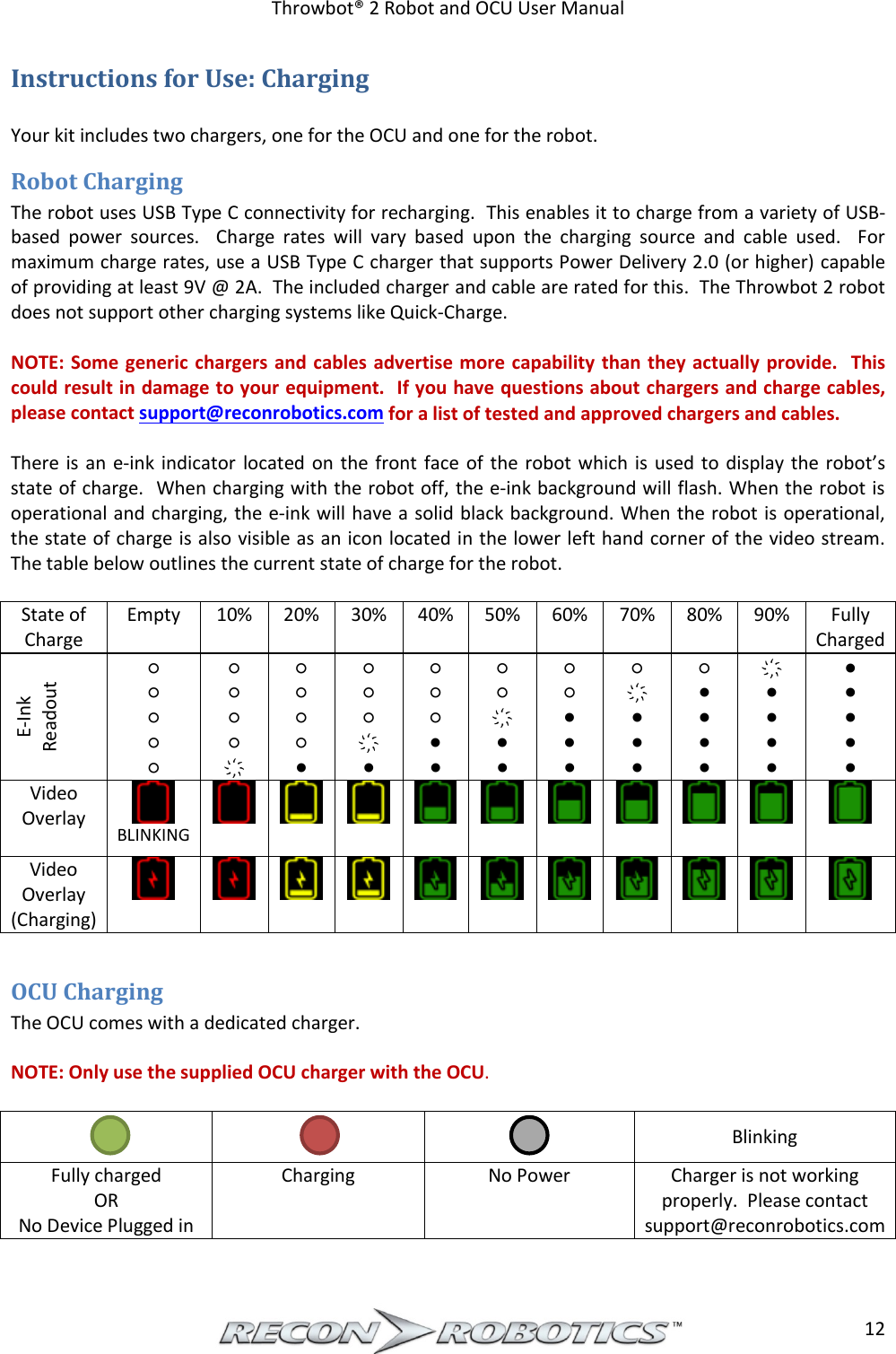 Page 13 of ReconRobotics RSK2018-01 Throwbot 2 User Manual Rev 1 1