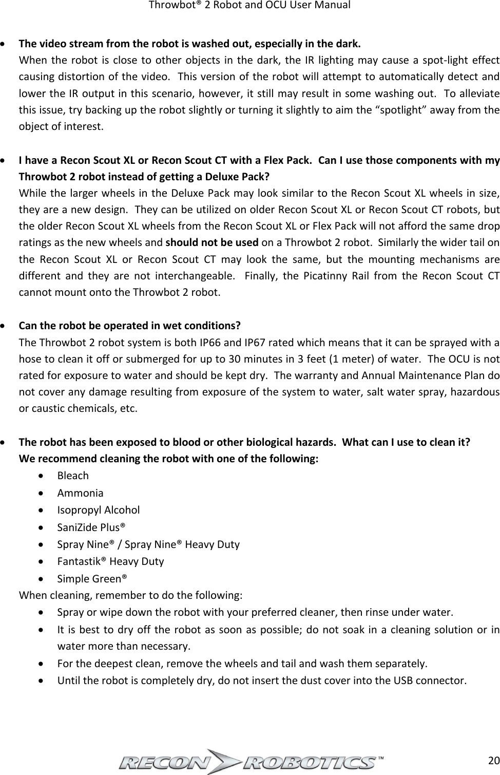 Page 21 of ReconRobotics RSK2018-01 Throwbot 2 User Manual Rev 1 1