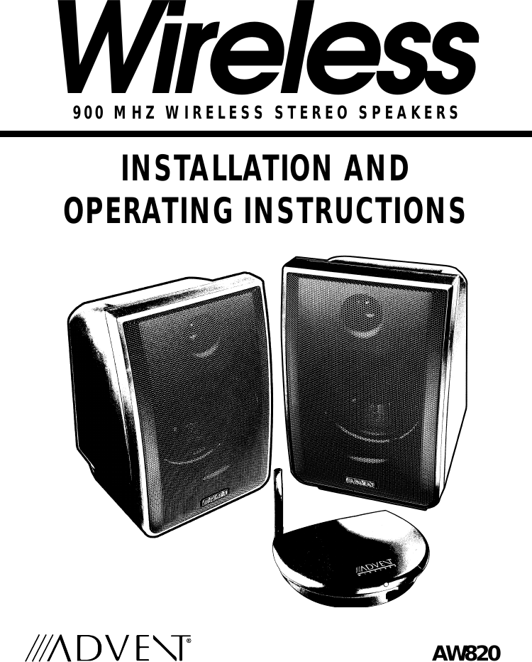 Page 1 of 12 - Recoton-Advent Recoton-Advent-Recoton-Advent-Speaker-System-Aw820-Users-Manual- AW820_MANUAL-2/3/99  Recoton-advent-recoton-advent-speaker-system-aw820-users-manual