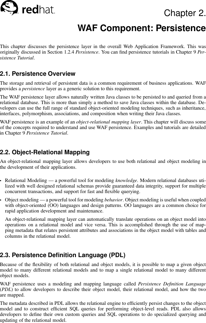 Red Hat Web Application Framework 6 1 Users Manual - 