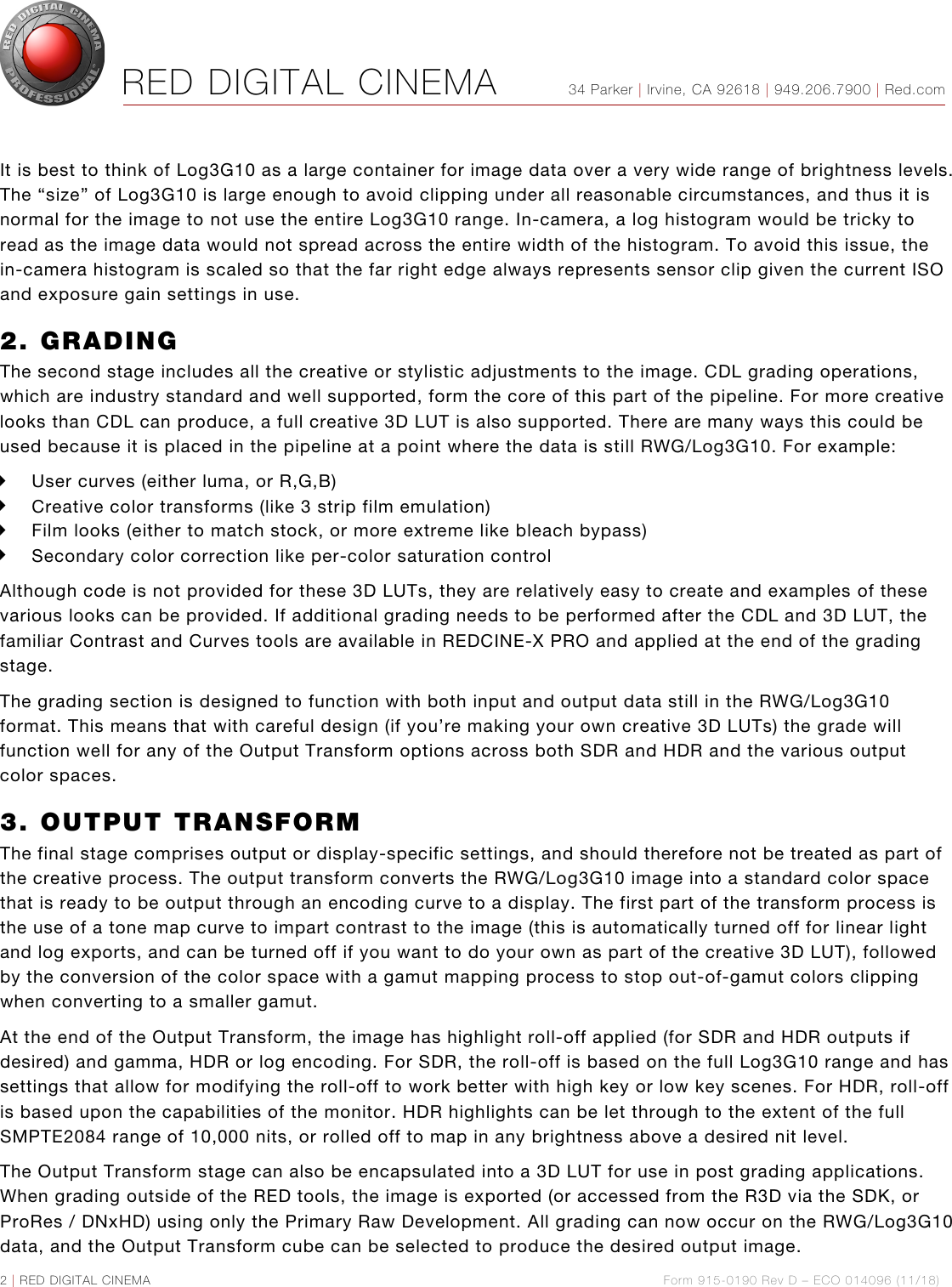 Page 2 of 2 - RED OPS, IPP2 Image Pipeline Stages 915-0190 Rev-D