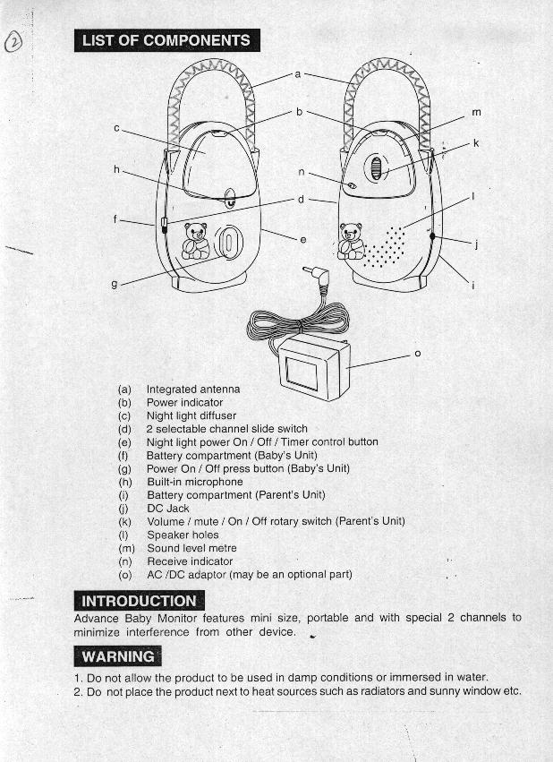 Baby Monitor Transmitter User Manual