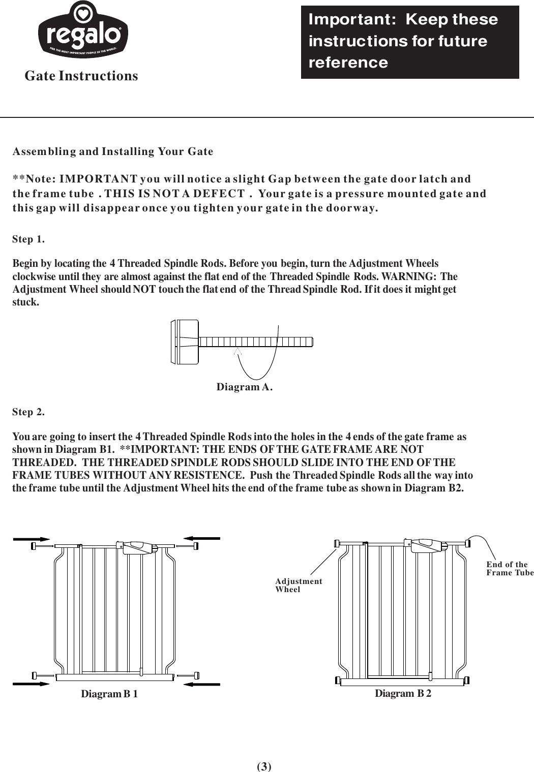 Page 3 of 9 - Regalo Regalo-Safety-Gate-Users-Manual- Gate Instructions  Regalo-safety-gate-users-manual