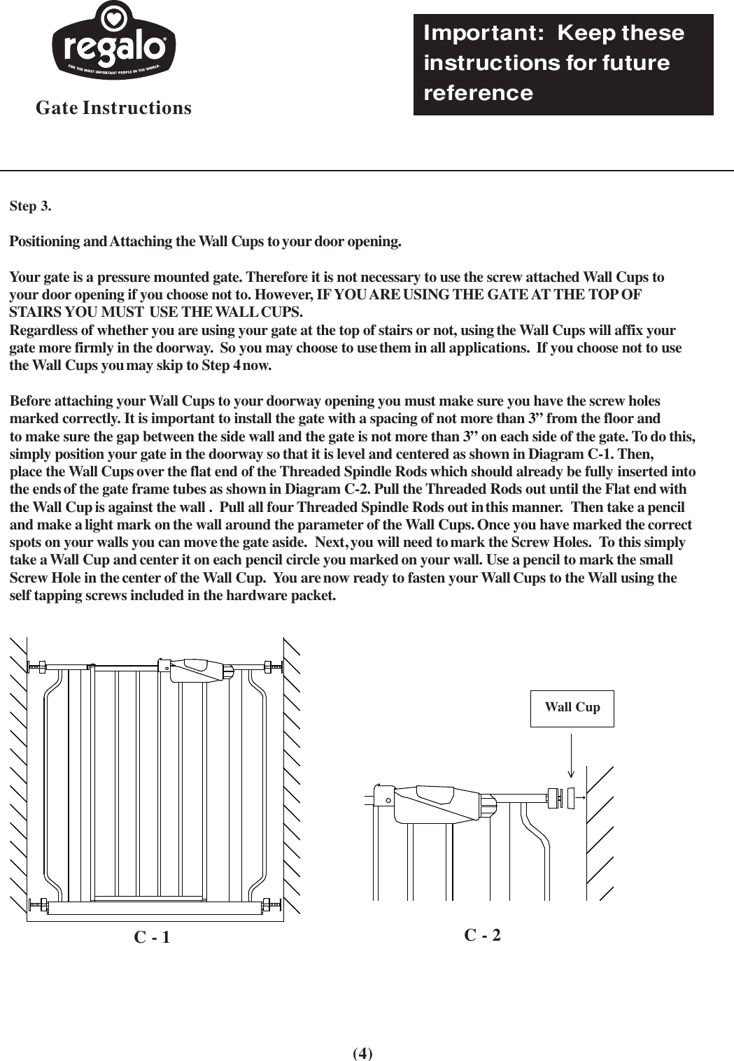 Page 4 of 9 - Regalo Regalo-Safety-Gate-Users-Manual- Gate Instructions  Regalo-safety-gate-users-manual