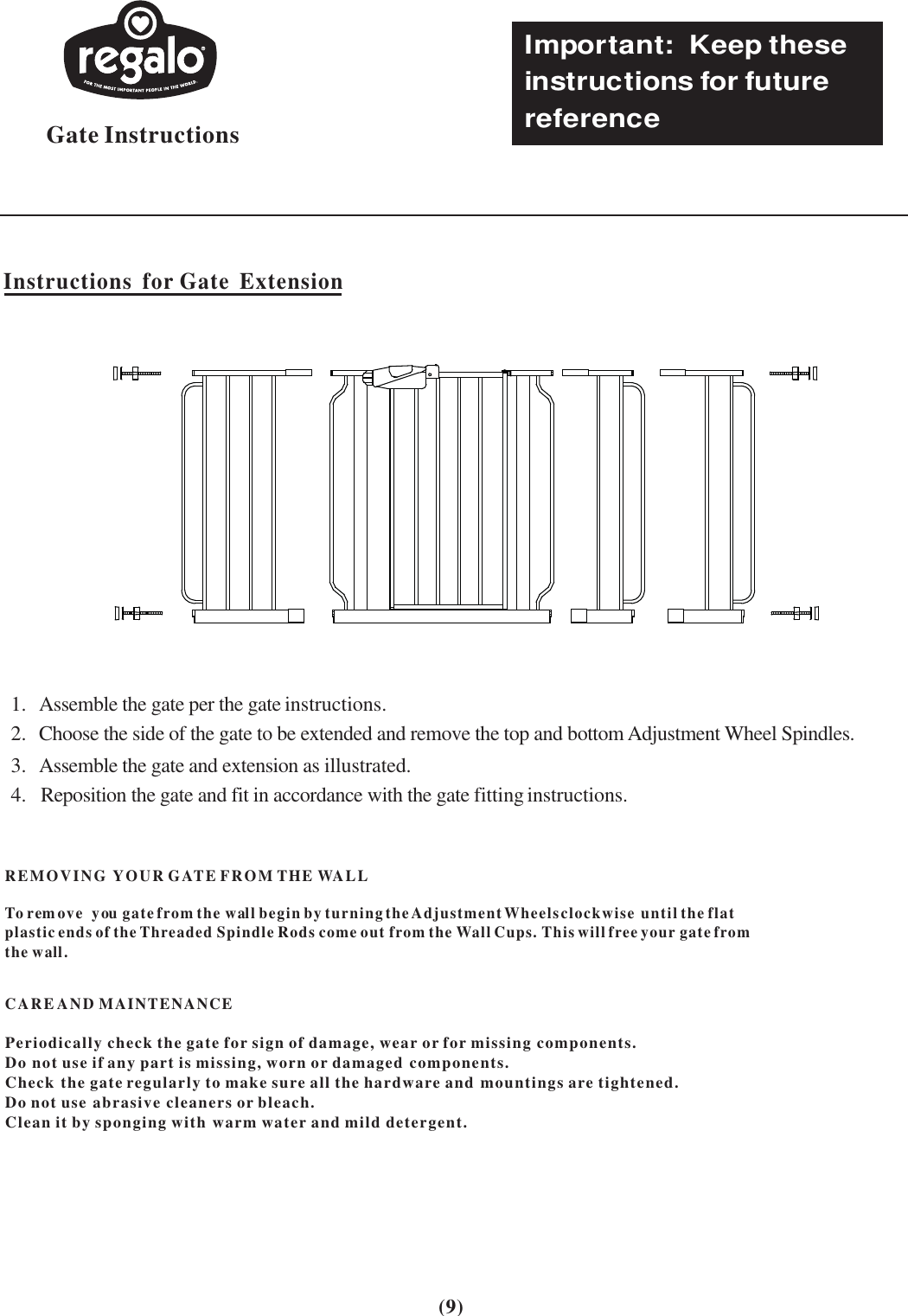 Page 9 of 9 - Regalo Regalo-Safety-Gate-Users-Manual- Gate Instructions  Regalo-safety-gate-users-manual