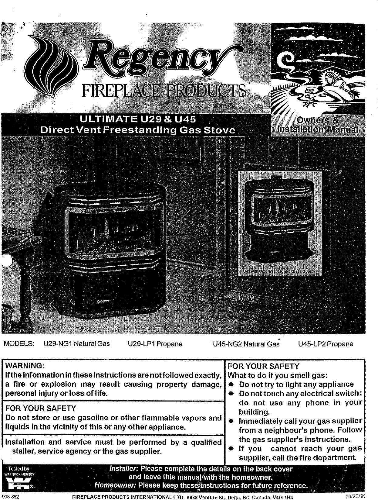 Regency Wraps U29 Lp1 Users Manual