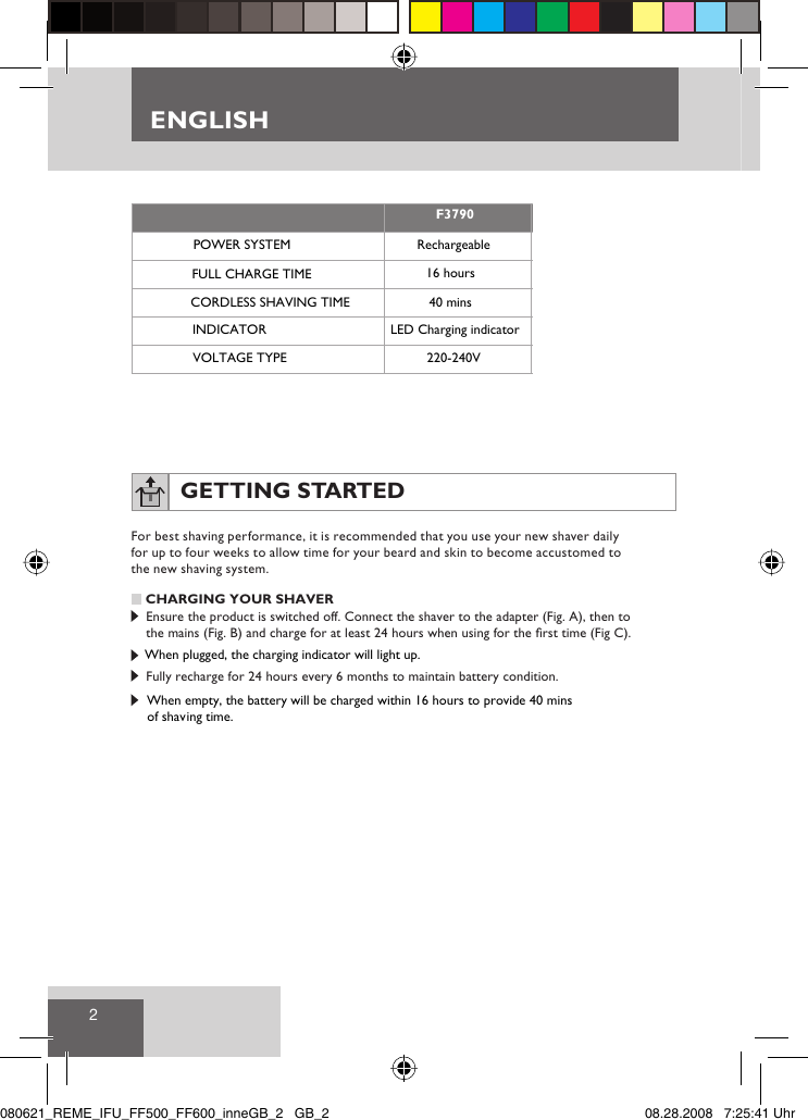 Page 4 of 9 - Remington Remington-Dual-Foil-Shaver-F-3790-Users-Manual- 080621_REME_IFU_FF500_FF600_innen  Remington-dual-foil-shaver-f-3790-users-manual