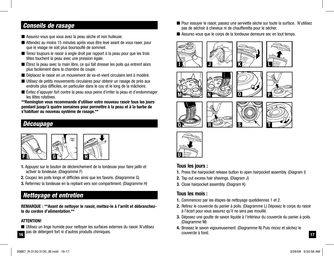 Page 9 of 11 - Remington Remington-Electric-Shaver-R-3130-Users-Manual- 35887_R-3130-3135_IB  Remington-electric-shaver-r-3130-users-manual