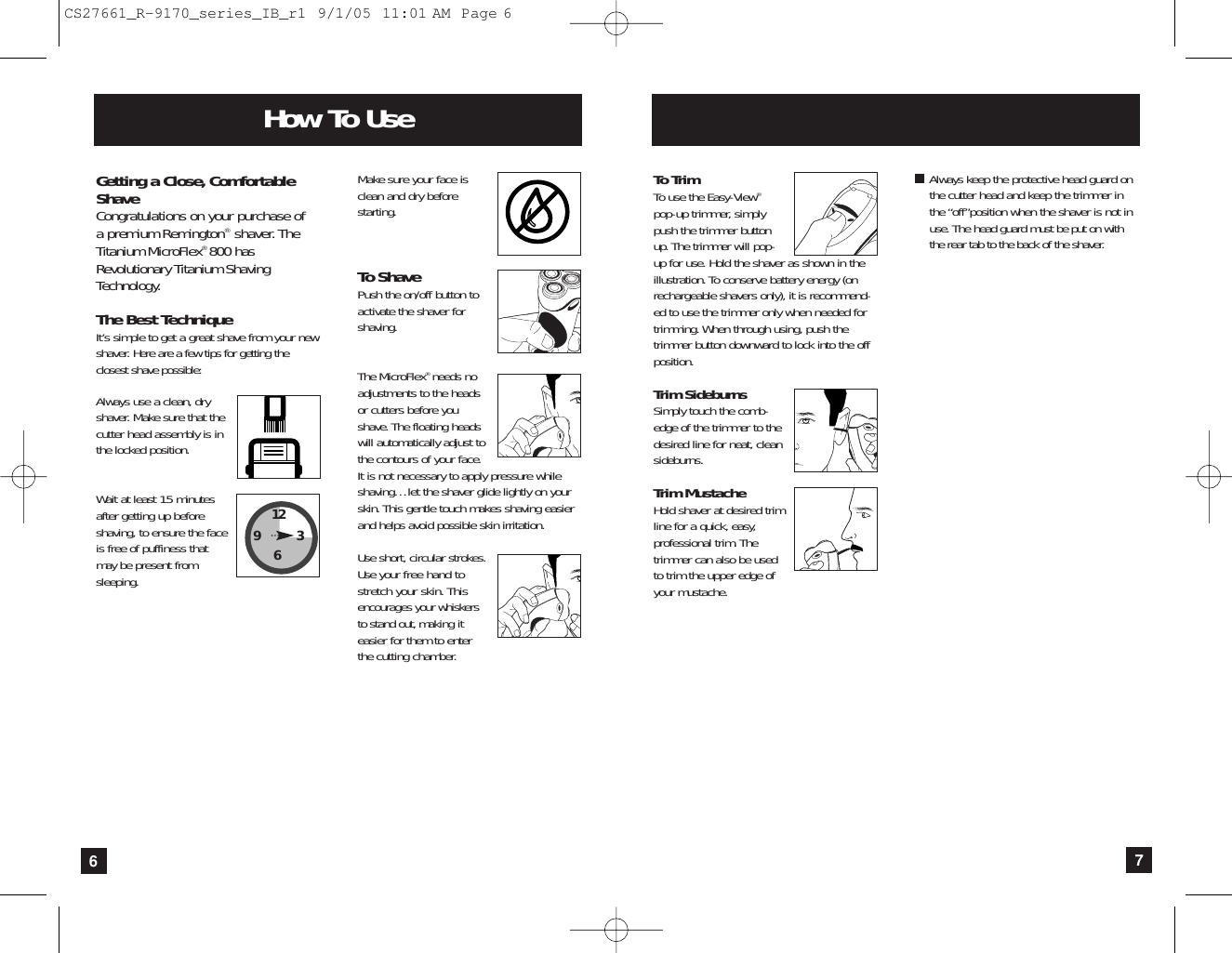 Page 4 of 8 - Remington Remington-R-9170-Users-Manual- CS27661_R-9170_series_IB_r1  Remington-r-9170-users-manual