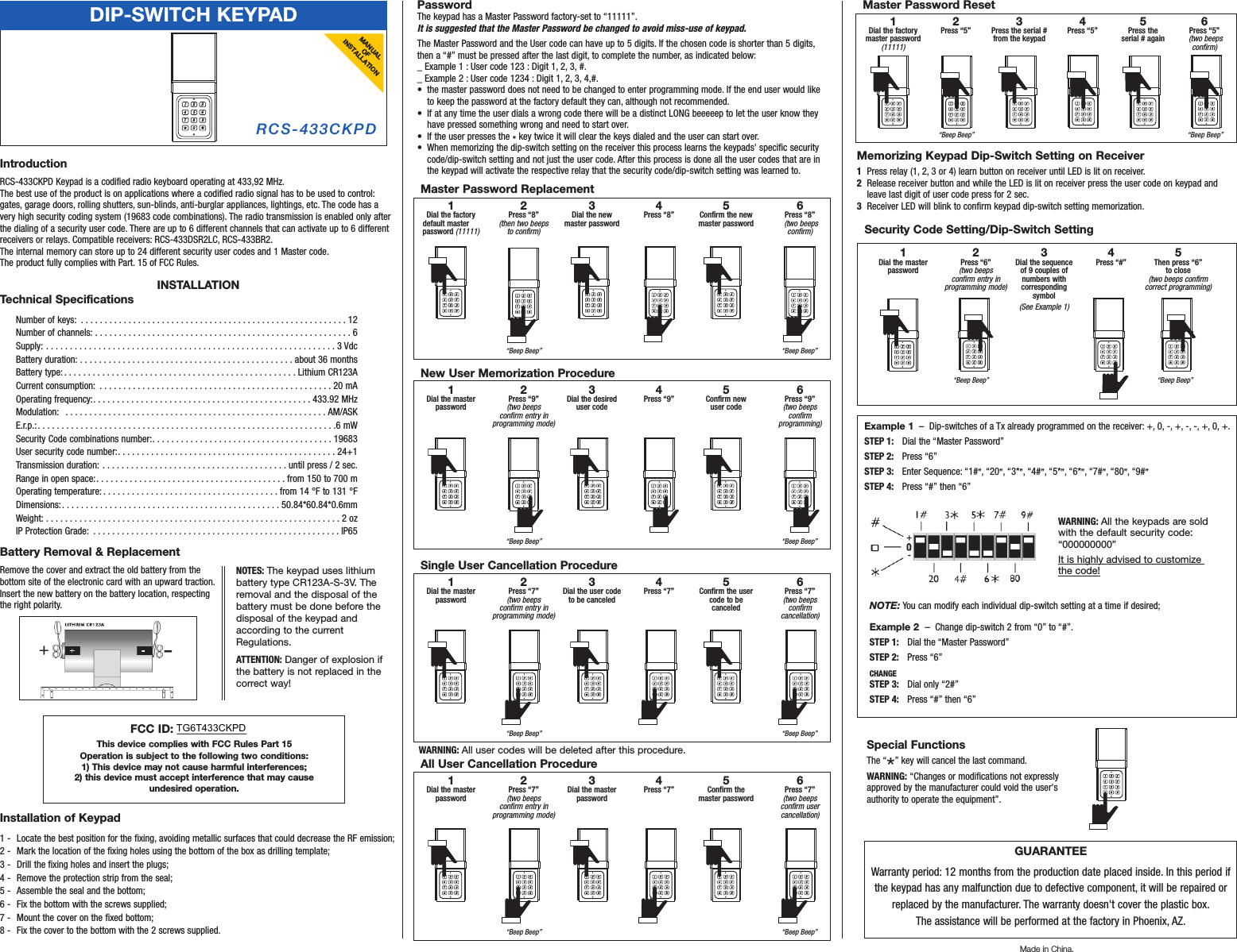 remote-control-solutions-t433ckpd-keypad-user-manual-519-dipswitch