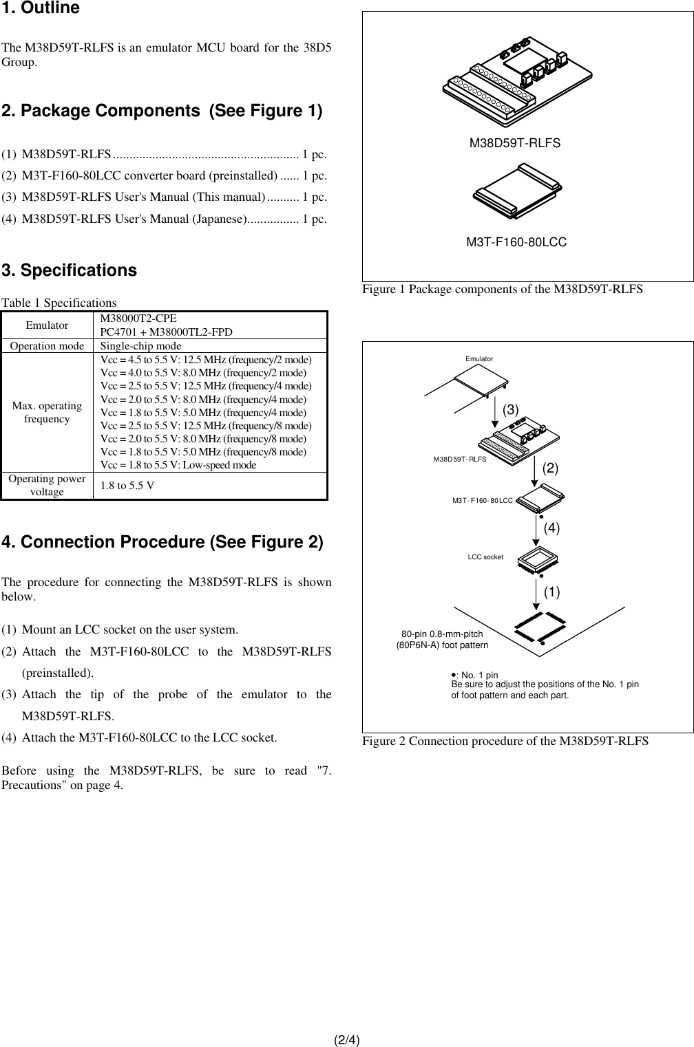 Page 2 of 4 - Renesas Renesas-Emulator-Mcu-Board-For-38D5-Group-M38D59T-Rlfs-Users-Manual- M38D59T-RLFS User’s Manual  Renesas-emulator-mcu-board-for-38d5-group-m38d59t-rlfs-users-manual